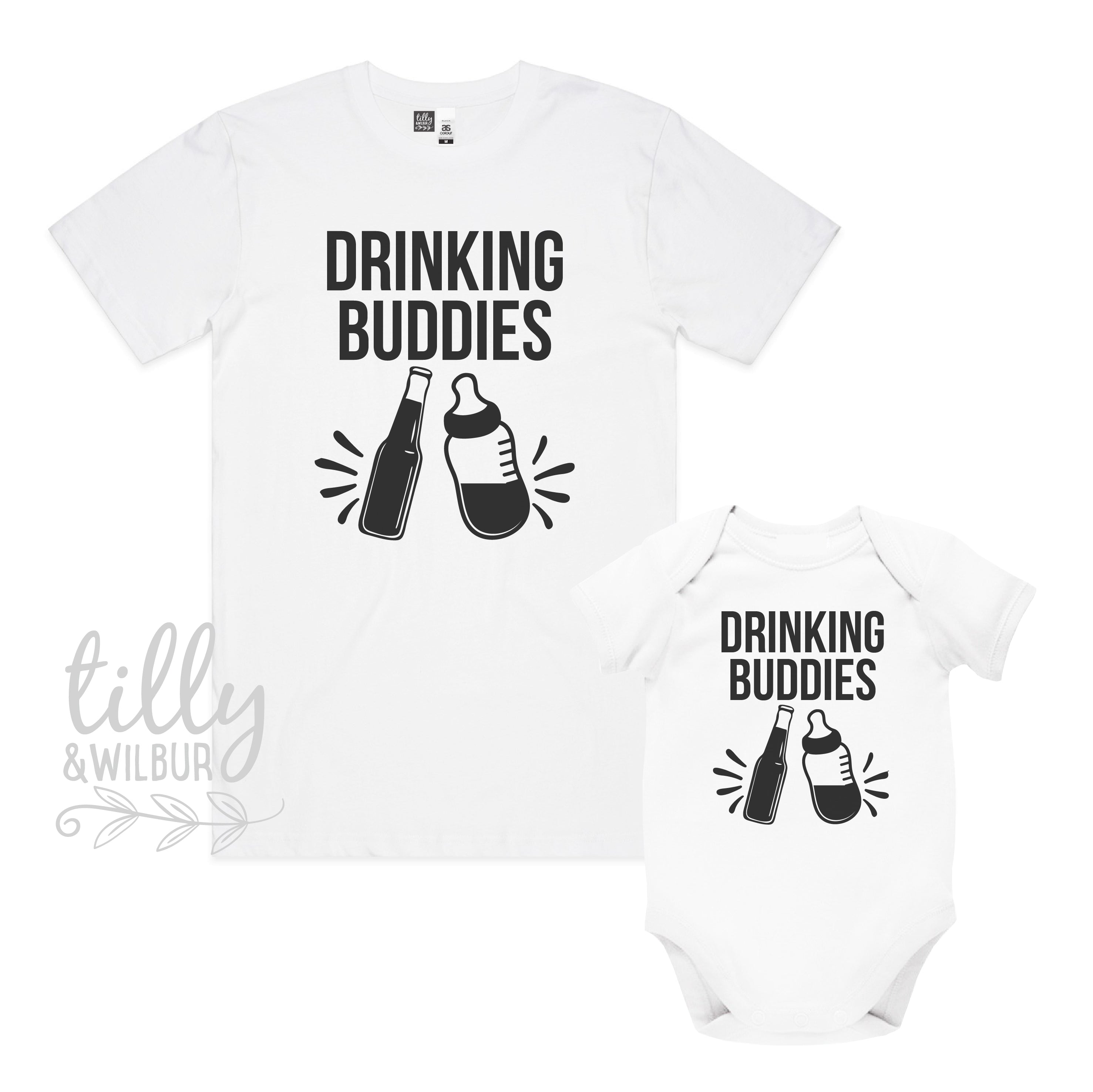 Drinking Buddies Beer Matching Outfit Set - Fun Coordinating Couple & Group Costumes for Parties, Halloween & Game Day Celebrations
