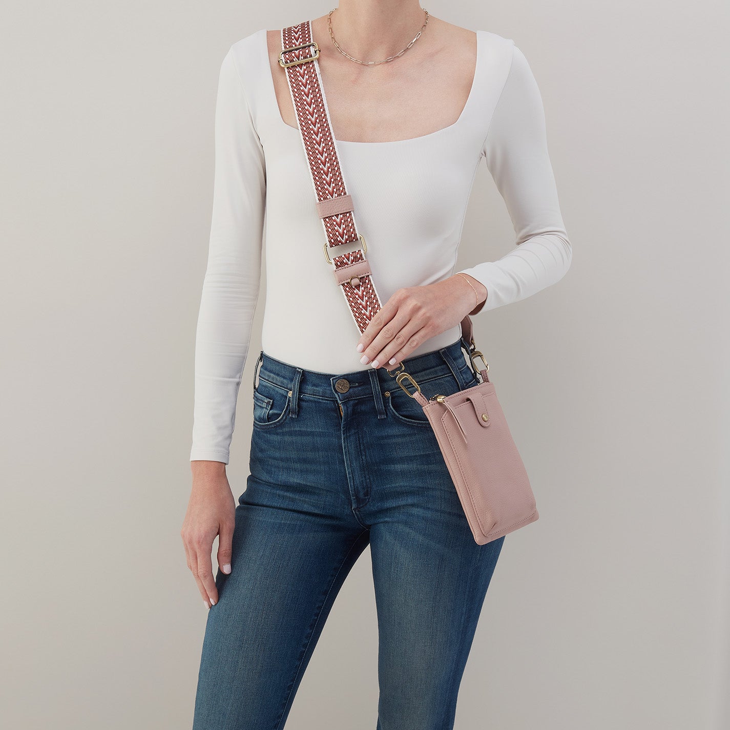 Premium Pebbled Leather Cass Phone Crossbody Bag in Blush Pink - Perfect for Everyday Use, Travel, and Shopping