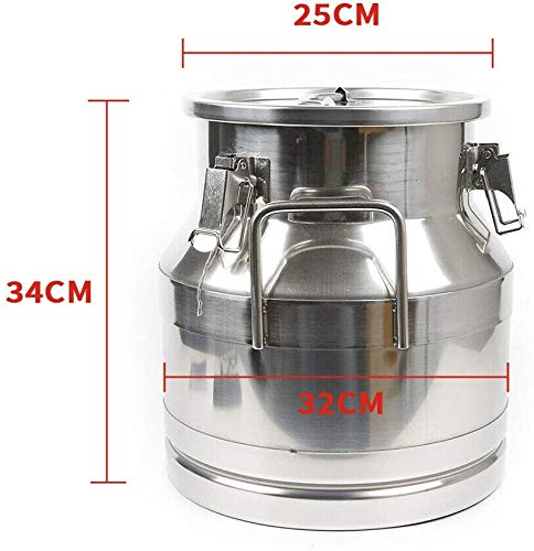 304 Stainless Steel 20L (5.25 Gallon) Milk Can with Sealed Lid & Spigot - Food Grade Brewing Bucket for Milk, Wine, Beer - Perfect for Home Brewing, Dairy Storage & Commercial Use