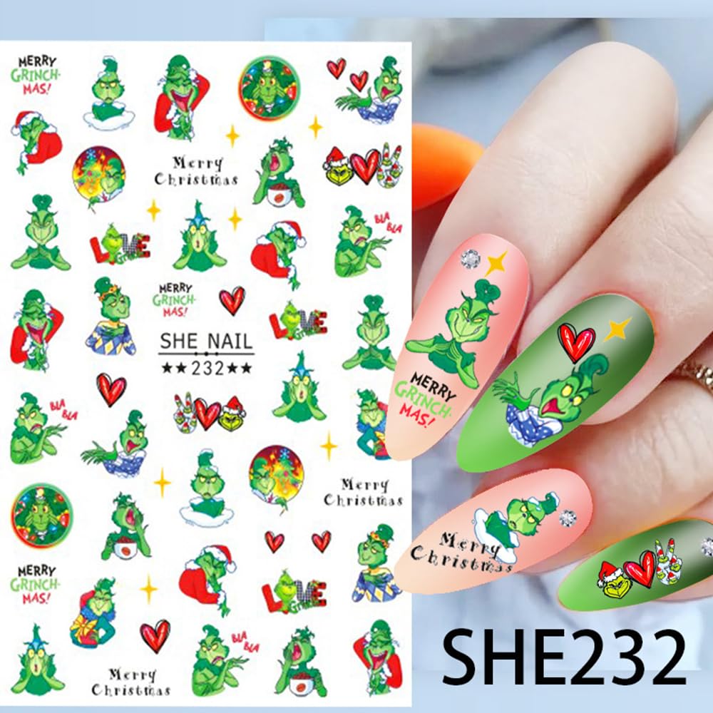 Christmas Nail Art Stickers - 3D Holiday Designs for Women | Party & Gift