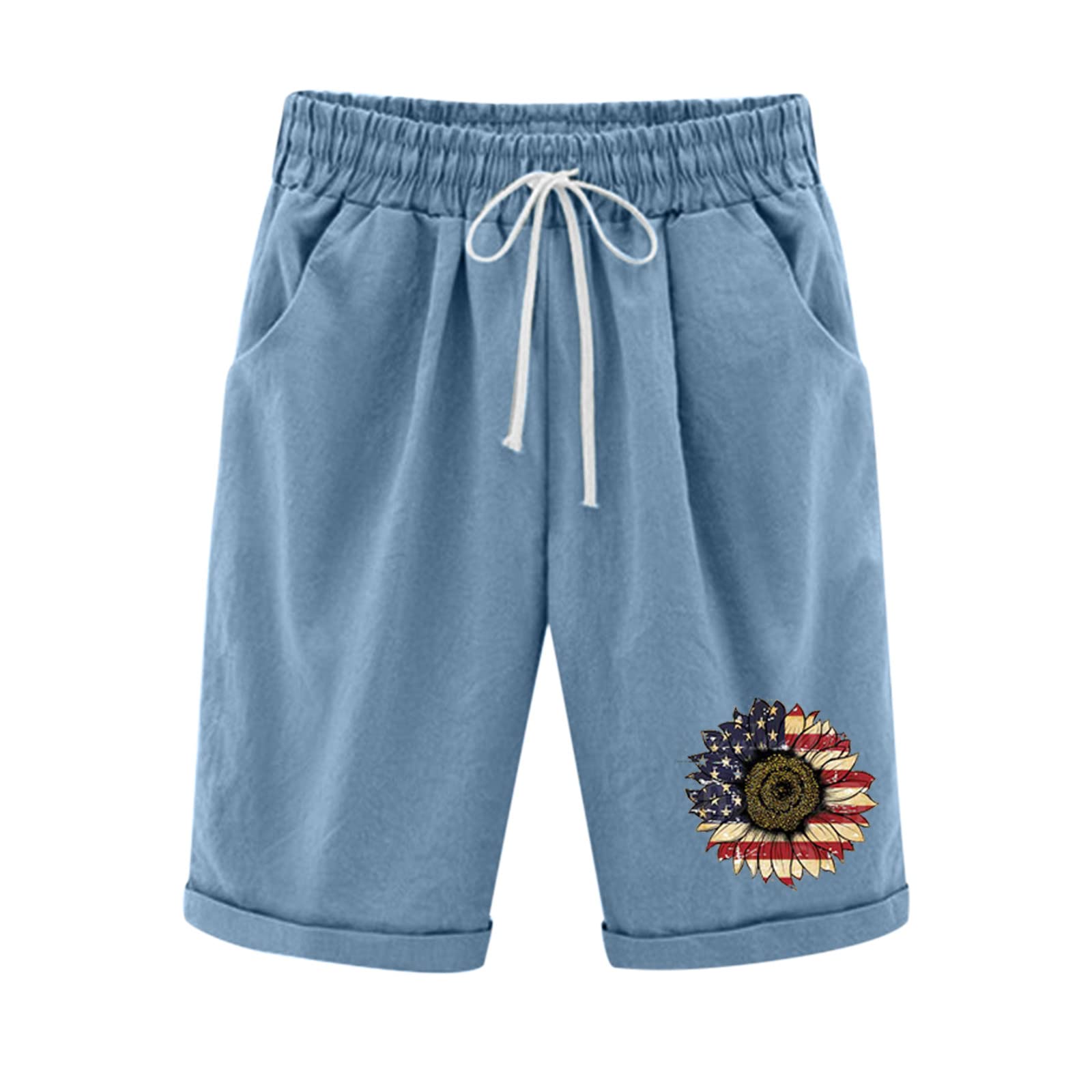 MOXIU Women's Bermuda Shorts - Athletic Active Yoga Lounge Cotton Linen Quick-Dry Workout Running Shorts | Perfect for Gym, Yoga, Running & Casual Wear