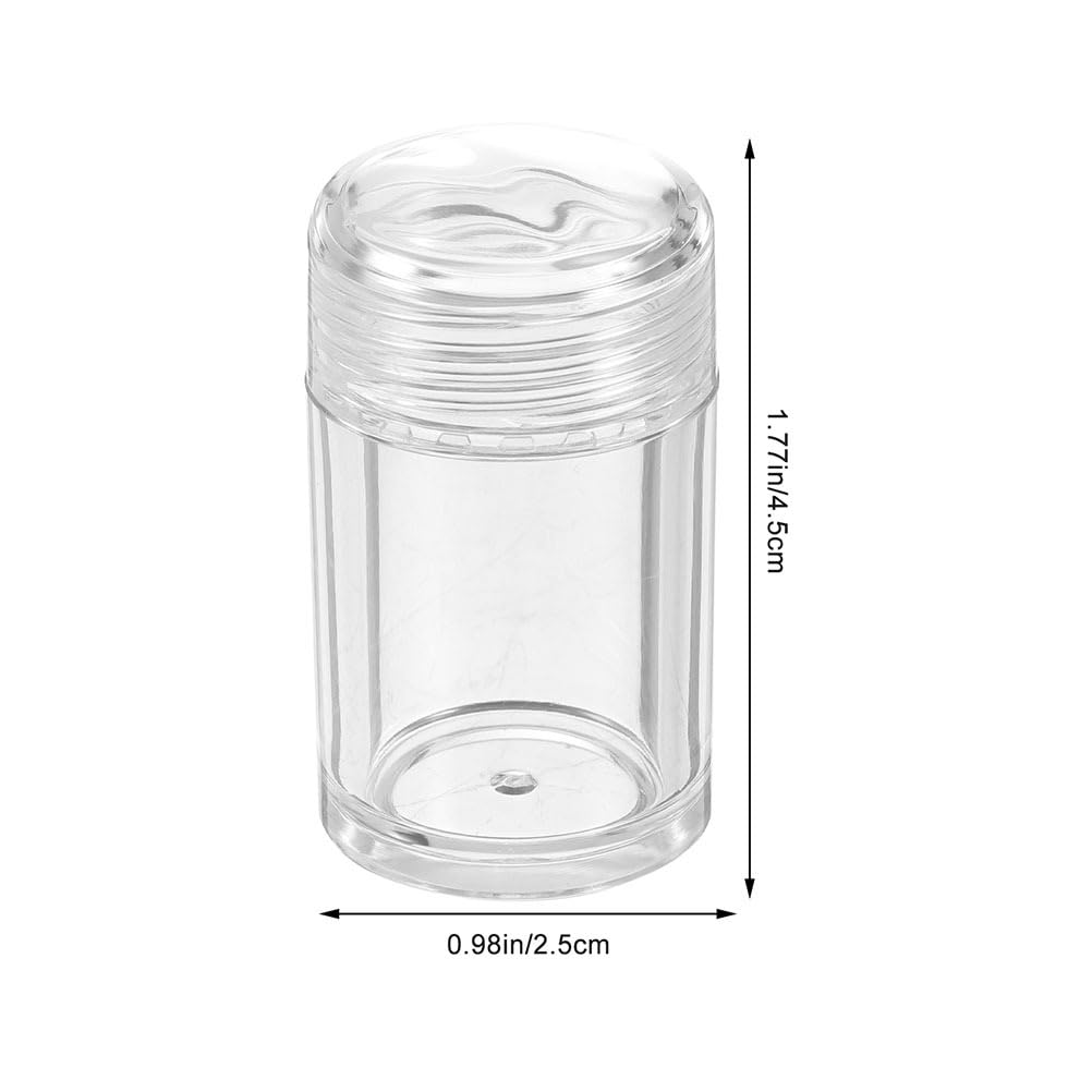 Housoutil 6-Piece Transparent Plastic Cosmetic Powder Dispenser Set - Mini Compact Powder Containers for Travel & Makeup Touch-Ups | Perfect for On-the-Go Beauty & Organizing Loose Powders