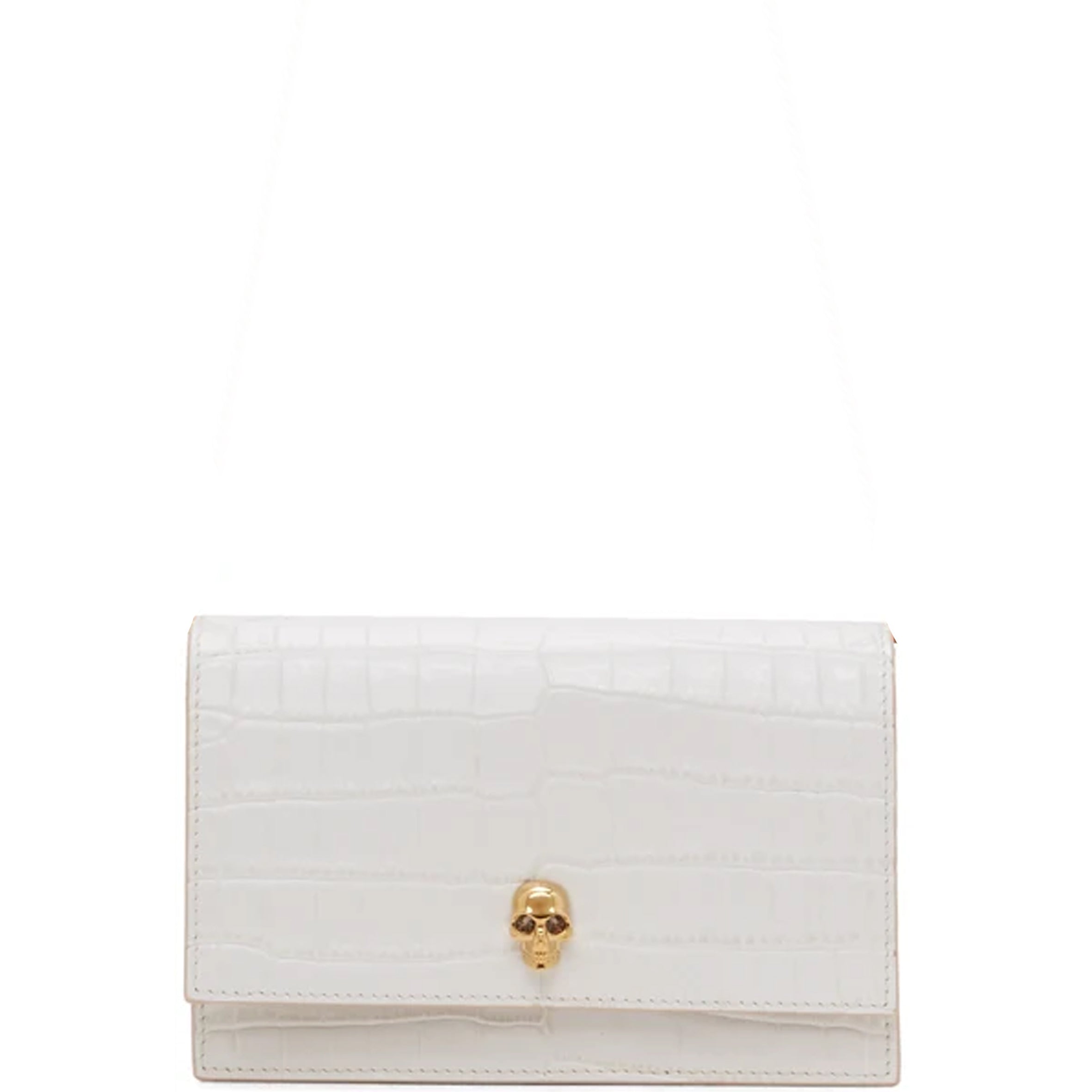 Skull Mini Bag Croc - Ivory Small Crossbody Purse for Women | Gothic Fashion Accessory for Concerts, Parties & Halloween Outfits