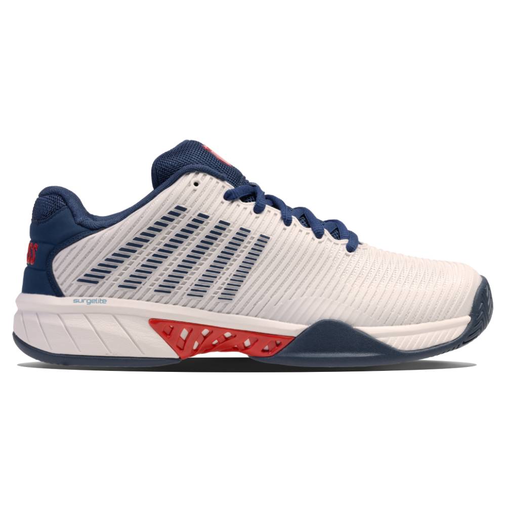 K Swiss Hypercourt Express 2 Men's Tennis Shoes - White/Blue | Lightweight & Durable Court Shoes for Men | Perfect for Tennis, Pickleball & Casual Wear
