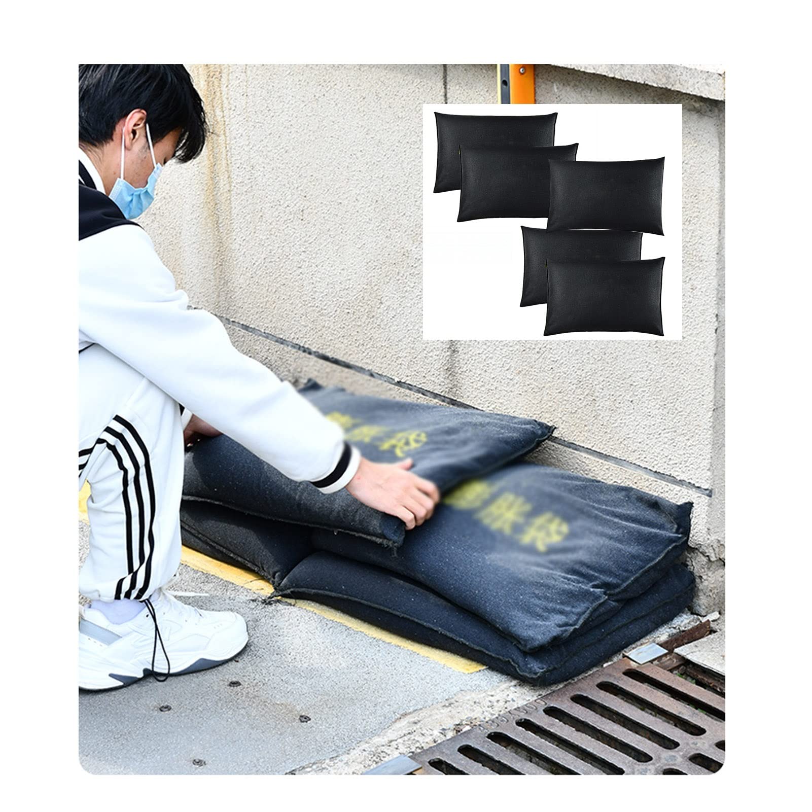 Self-Filling Flood Barrier Sandbags - Pack of 5 | Waterproof Flood Protection | Emergency Sand Bags for Home, Business & Camping Tents | Quick-Deploy Flood Defense for Storms & Heavy Rains