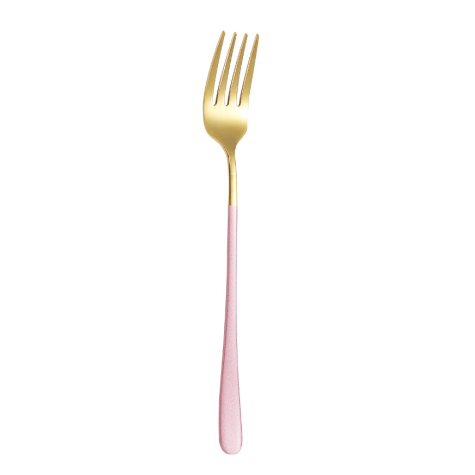 Stainless Steel Long Handle Forks Set - 6-Piece Pink Gold Fruit Forks, Dinner Forks, Salad Forks for Camping, Bento, Restaurant & Kitchen Cutlery Accessories - Perfect for Picnics, Parties & Outdoor Dining