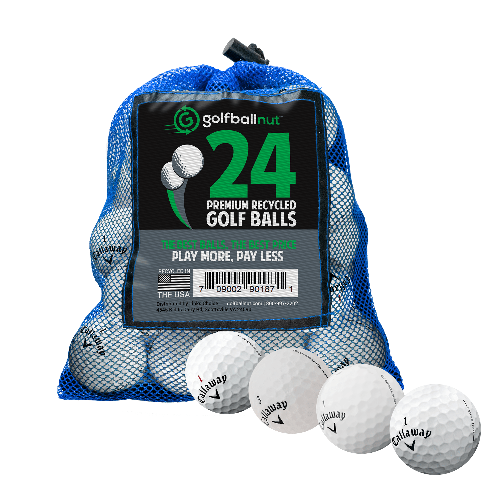 Premium Used Callaway Tour Mix Golf Balls - 12/24/36 Pack Bulk Practice Balls with Durable Mesh Bag | High Performance for Driving Range, Backyard Practice & Golf Course Training
