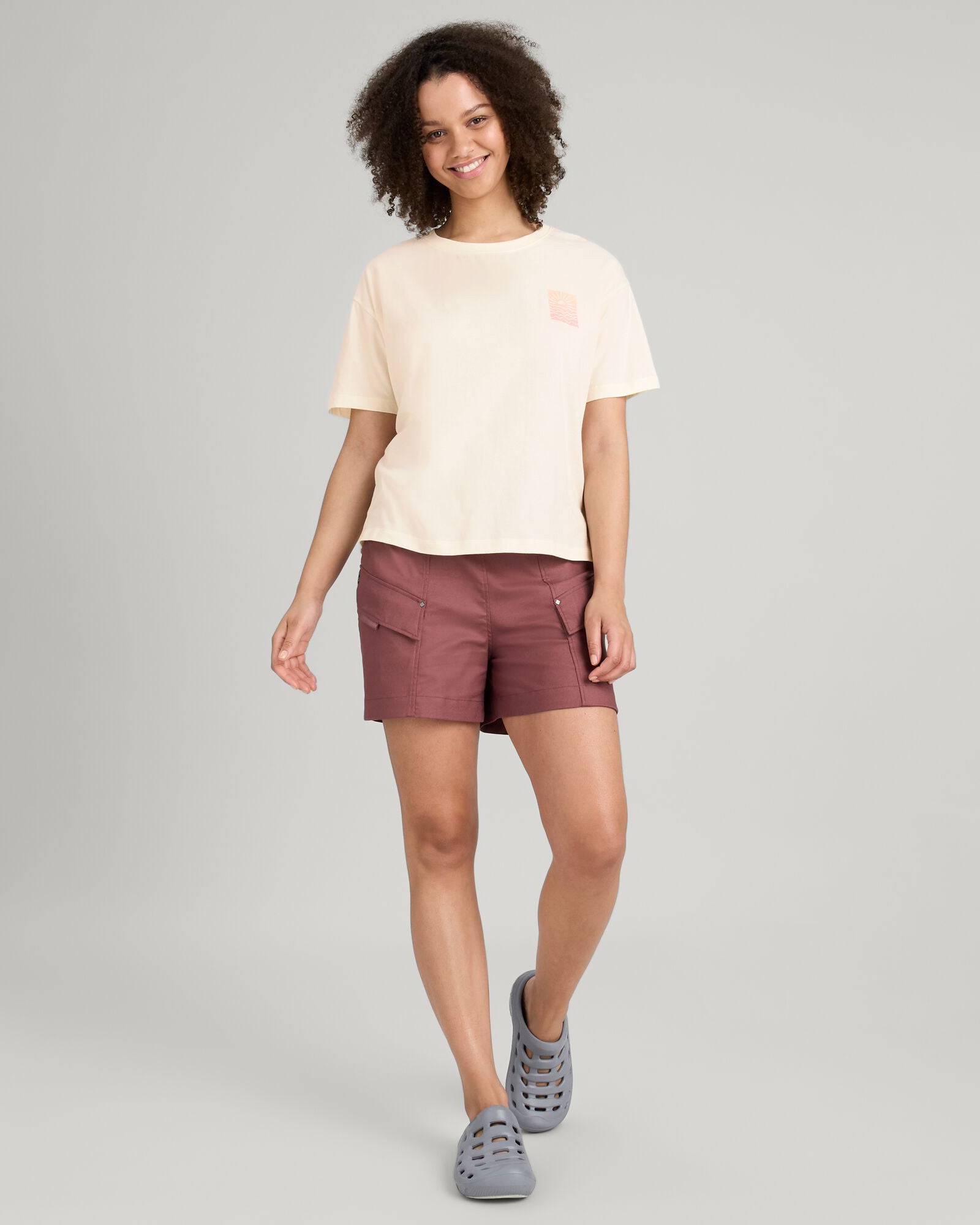 Women's Sunrise Floral Organic Cotton T-Shirt - Soft & Breathable Natural Tee for Casual Wear & Summer Outfits