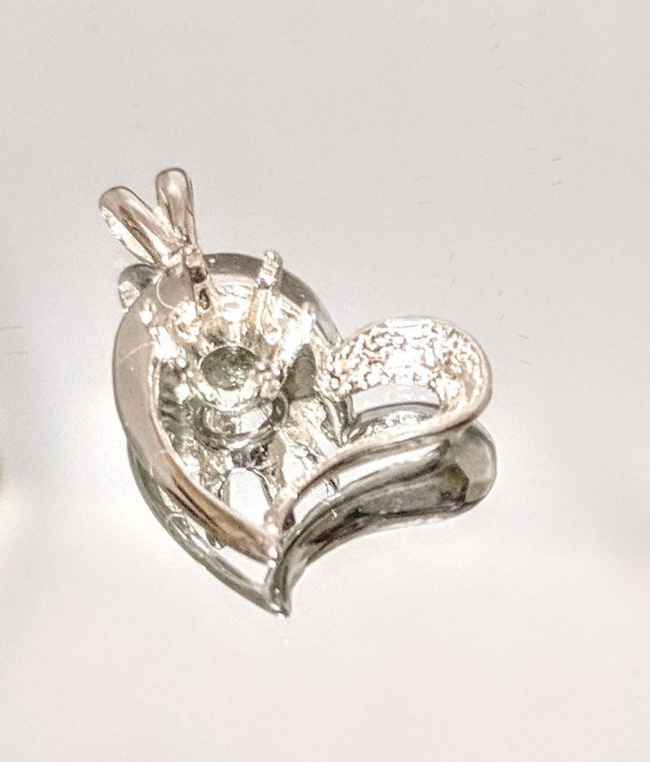 Solid Sterling Silver or 14K Gold 4mm/6mm Round Semi-Textured Heart Pendant Setting - Handmade in USA - Perfect for Necklaces, Bracelets & Jewelry Making