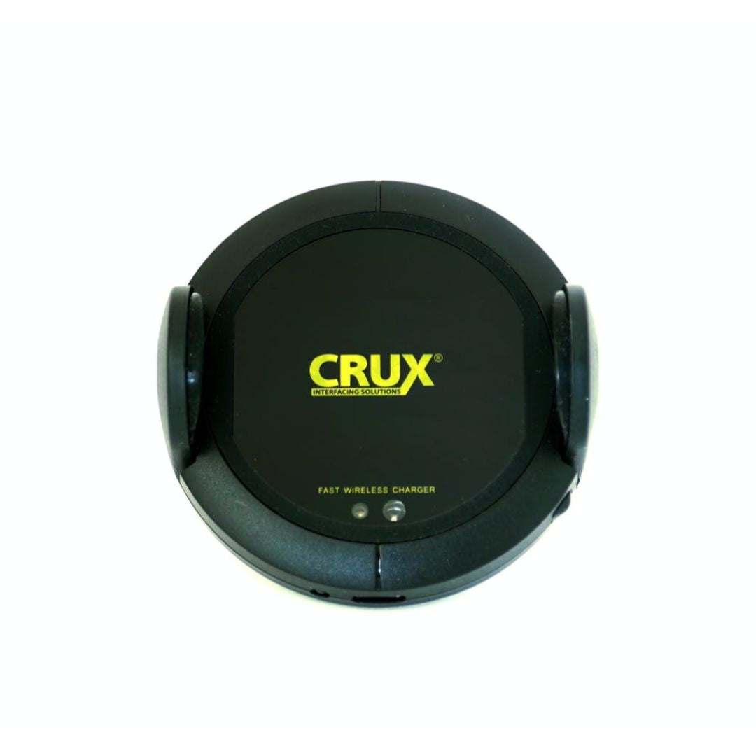 Crux CRISC 010 Wireless Qi Car Charger - 10W Fast Charging with Motorized Adjustable AC Vent Mount & Telescopic Arm - Perfect for iPhone, Samsung Galaxy & AirPods in Car, Office or Home Use