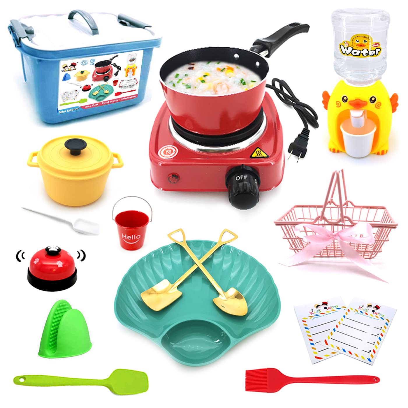 Kids Junior Tiny Real Easy Cooking Kitchen Set & Baking Kit - Mini Stove Burner, Chef Utensils for Boys & Girls Ages 6-12 | Pretend Play, Birthday Gift, Educational Toy for Aspiring Little Chefs
