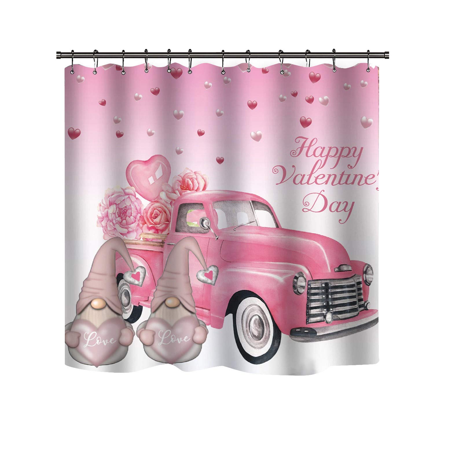 Comigeewa Valentine's Day Shower Curtain - Waterproof Fabric Bathroom Decor with Romantic Print - Perfect for Couples' Bathrooms, Anniversary Gifts & Holiday Home Decor