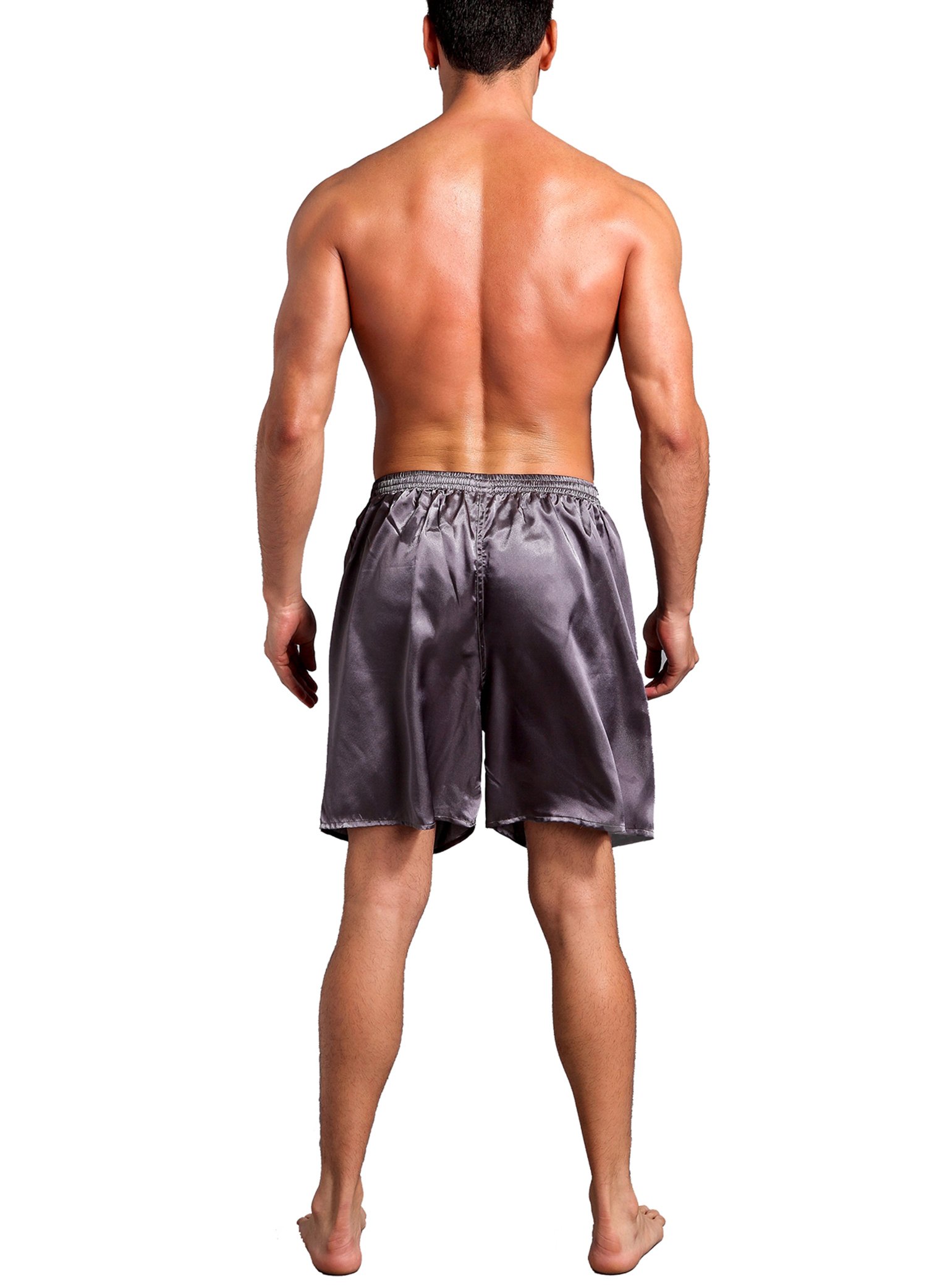 Men's Satin Sleep Shorts 2-Pack - Soft Lounge Shorts for Comfortable Nightwear & Relaxing at Home