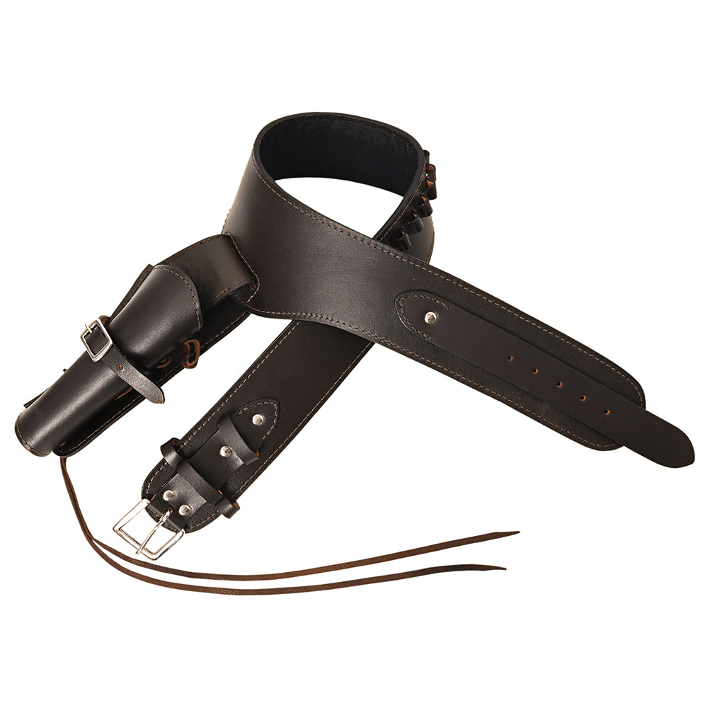 34 Inch Hilason Western Right Hand Gun Holster Rig for 44/45 Cal - Premium Leather Cowboy Holster for Revolvers | Perfect for Western Shooting, Reenactments & Cowboy Action Sports