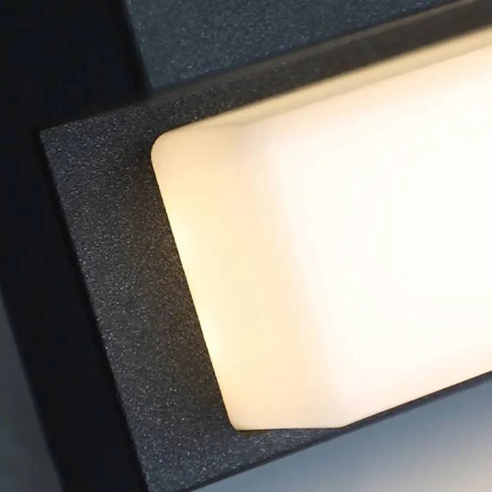 Solar Powered LED Outdoor Wall Lights - Waterproof Rectangle Design for Patio, Garden, and Pathway Lighting