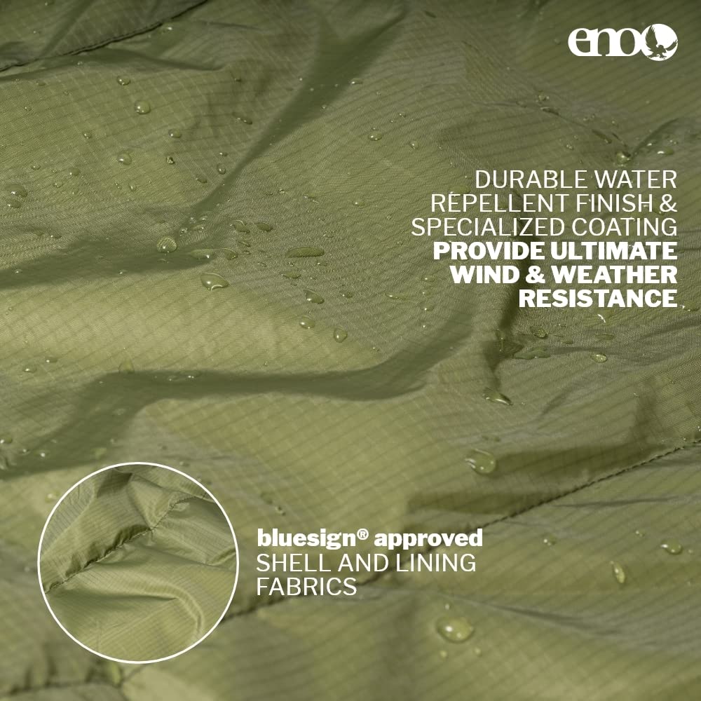 ENO Ember UnderQuilt - Lightweight & Water-Resistant Hammock Quilt with Eco-Friendly Recycled Synthetic Insulation - Perfect for Camping, Hiking, Backpacking, Festivals & Outdoor Adventures - Stay Warm in 40°F Weather - Ideal for Backyard Lounging, Beach Trips & Wilderness Exploration