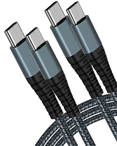 100W USB C to USB C Fast Charging Cable 10ft (2 Pack) - 5A PD Nylon Braided Type C Charger Cord for Samsung Galaxy S21/S20/S10/Note 10, MacBook Pro, iPad Pro/Air, Pixel - Perfect for Home, Office & Travel Charging