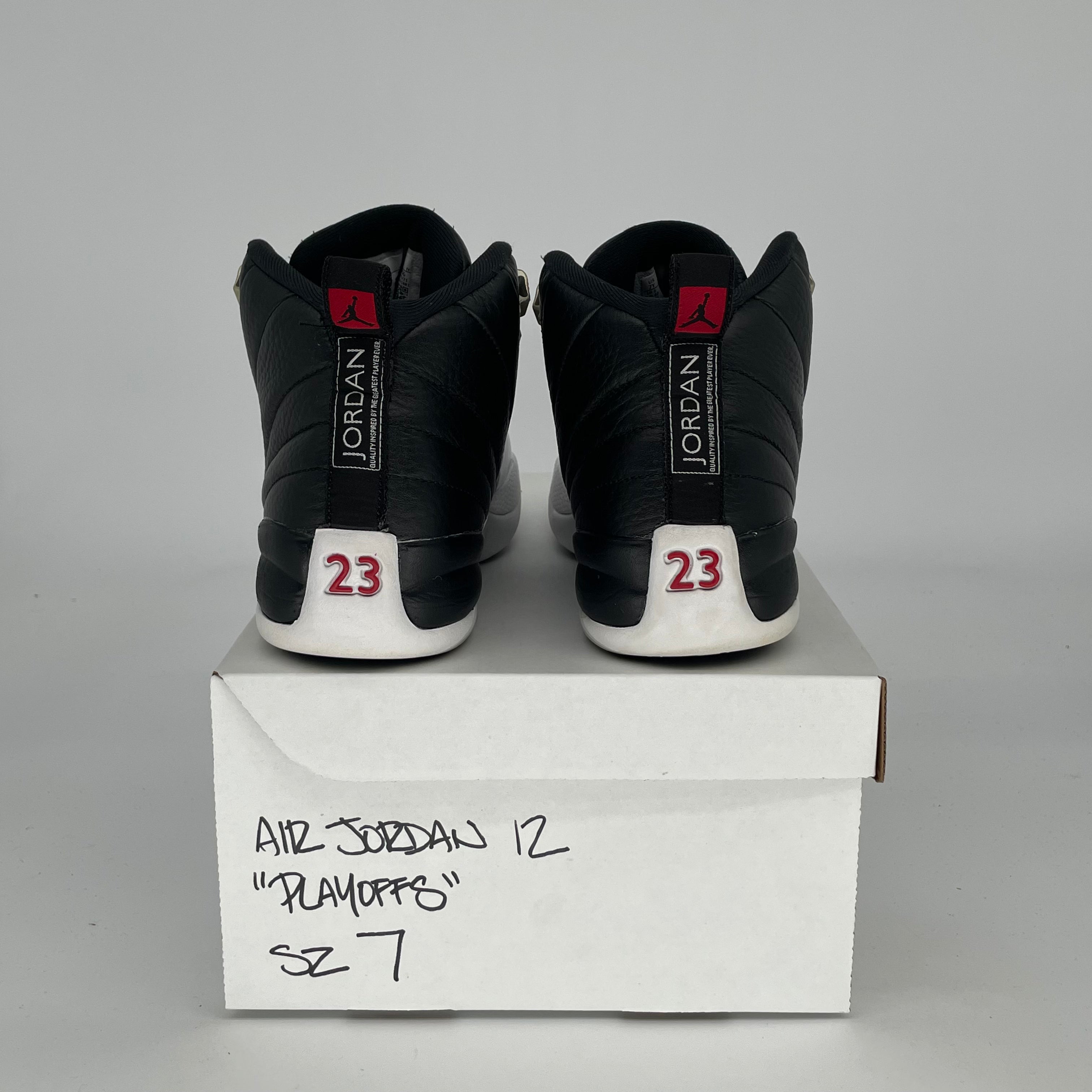 Original Air Jordan 12 Playoffs Basketball Shoes - Men's Size 7 / Women's 8.5W (Style Code 153265-006) - Perfect for Streetwear & Court Performance