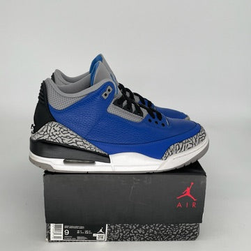 AIR JORDAN 3 VARSITY ROYAL CEMENT Men's Basketball Shoes Size 9 - CT8532-400 | Retro Sneakers for Casual Wear, Street Fashion & Sports Performance