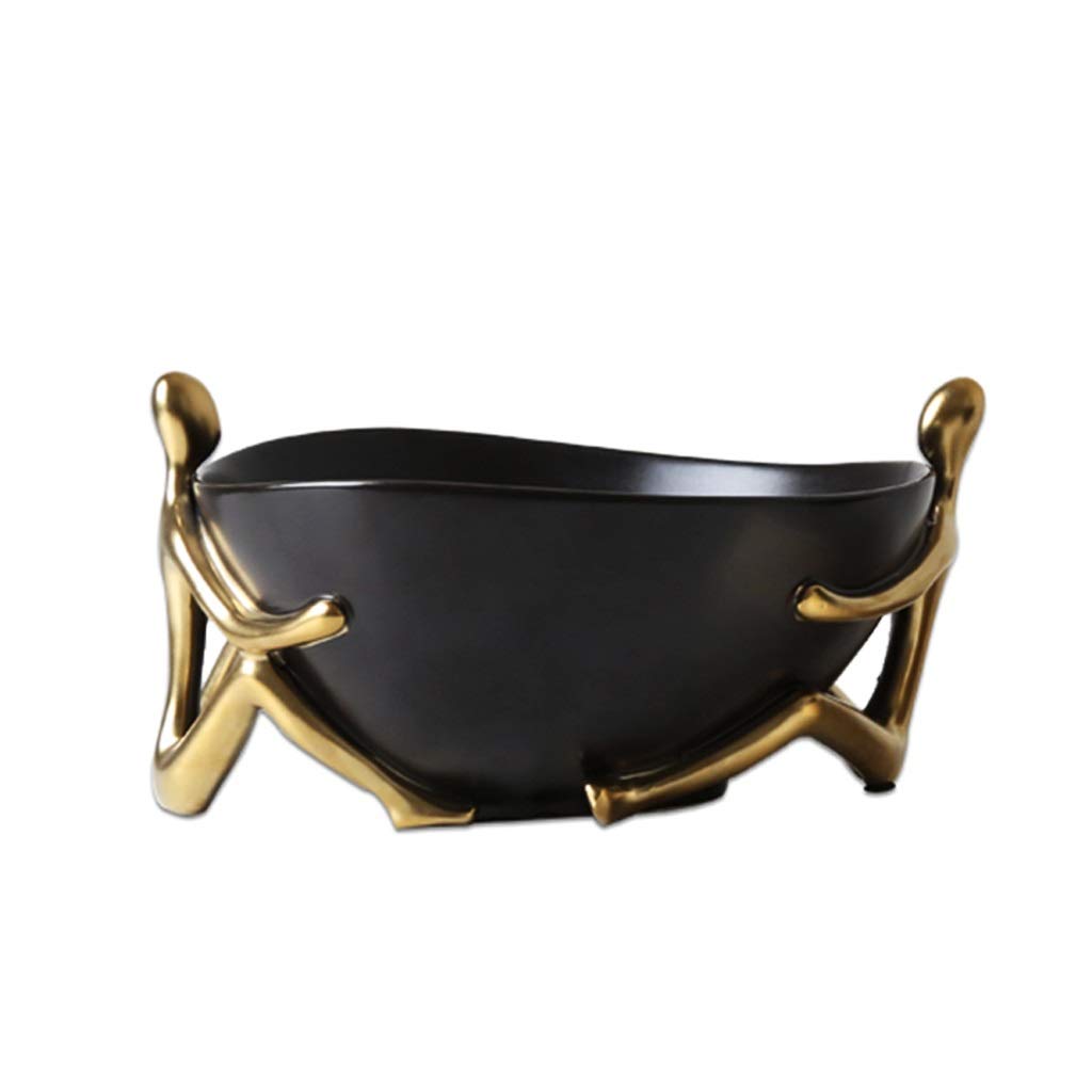 Modern Golden Ceramic Key Tray - Entryway Table Organizer with Decorative Figure Design | Key Storage Bowl for Hallway, Living Room & Wine Cabinet | Multi-Purpose for Keys, Jewelry, Fruits & Home Decor (Color A)