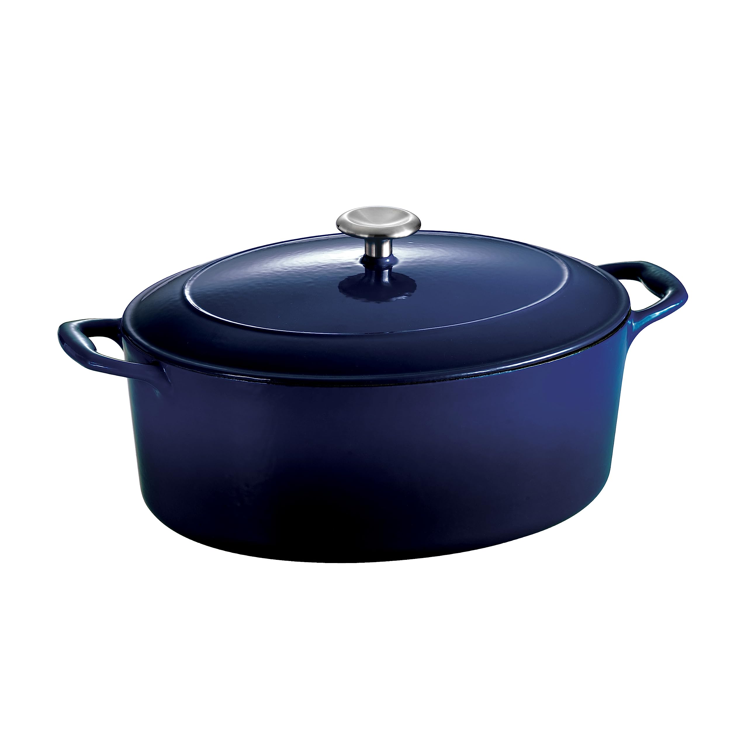 Tramontina 7-Quart Enameled Cast Iron Dutch Oven with Lid - Blue Oval Cookware for Baking, Roasting & Slow Cooking - Perfect for Soups, Stews & Bread Making