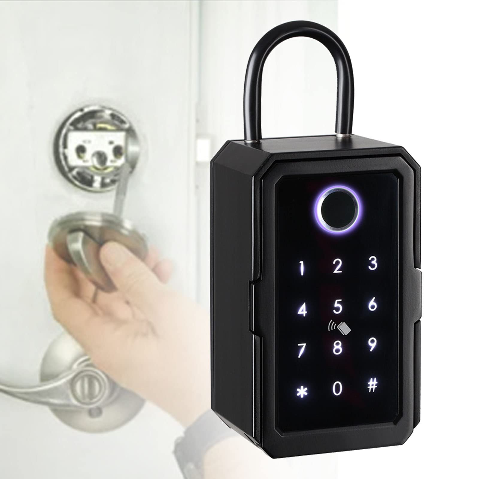 Ben Zhan Digital Key Box with Numeric Code & Fingerprint Lock - Bluetooth & WiFi Smart Key Storage Box for Home, Office & Vacation Rental - Secure Key Management Solution for Airbnb Hosts, Property Managers & Real Estate Agents