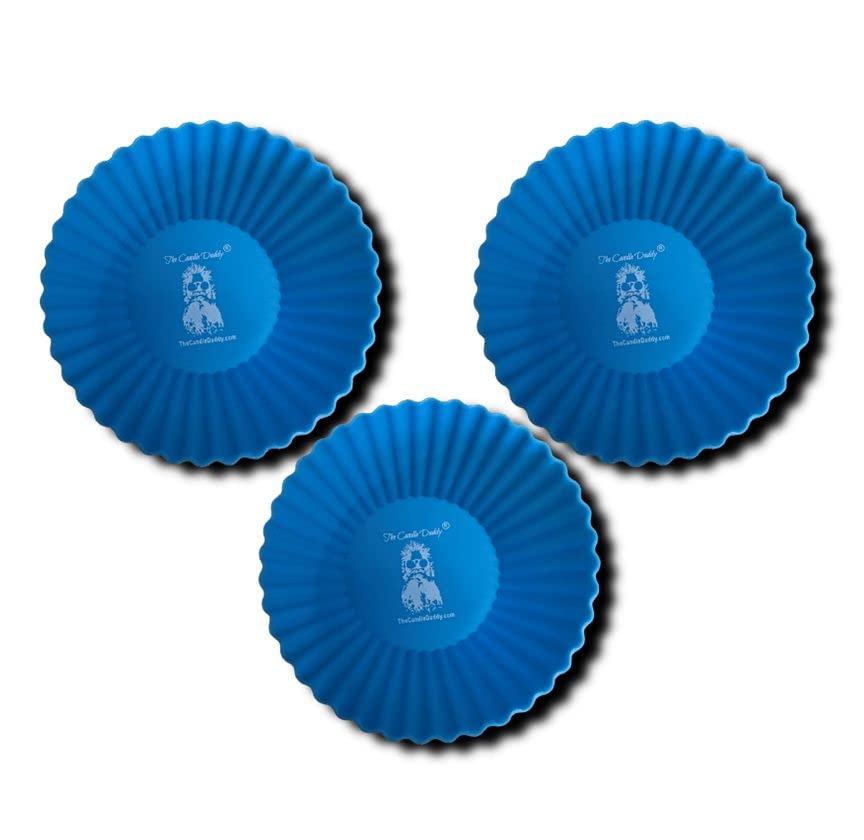 Blue Silicone Wax Warmer Liners (3-Pack) - Reusable & Non-Stick for All Wax Melt Warmers - Perfect for Home, Office & Spa Aromatherapy