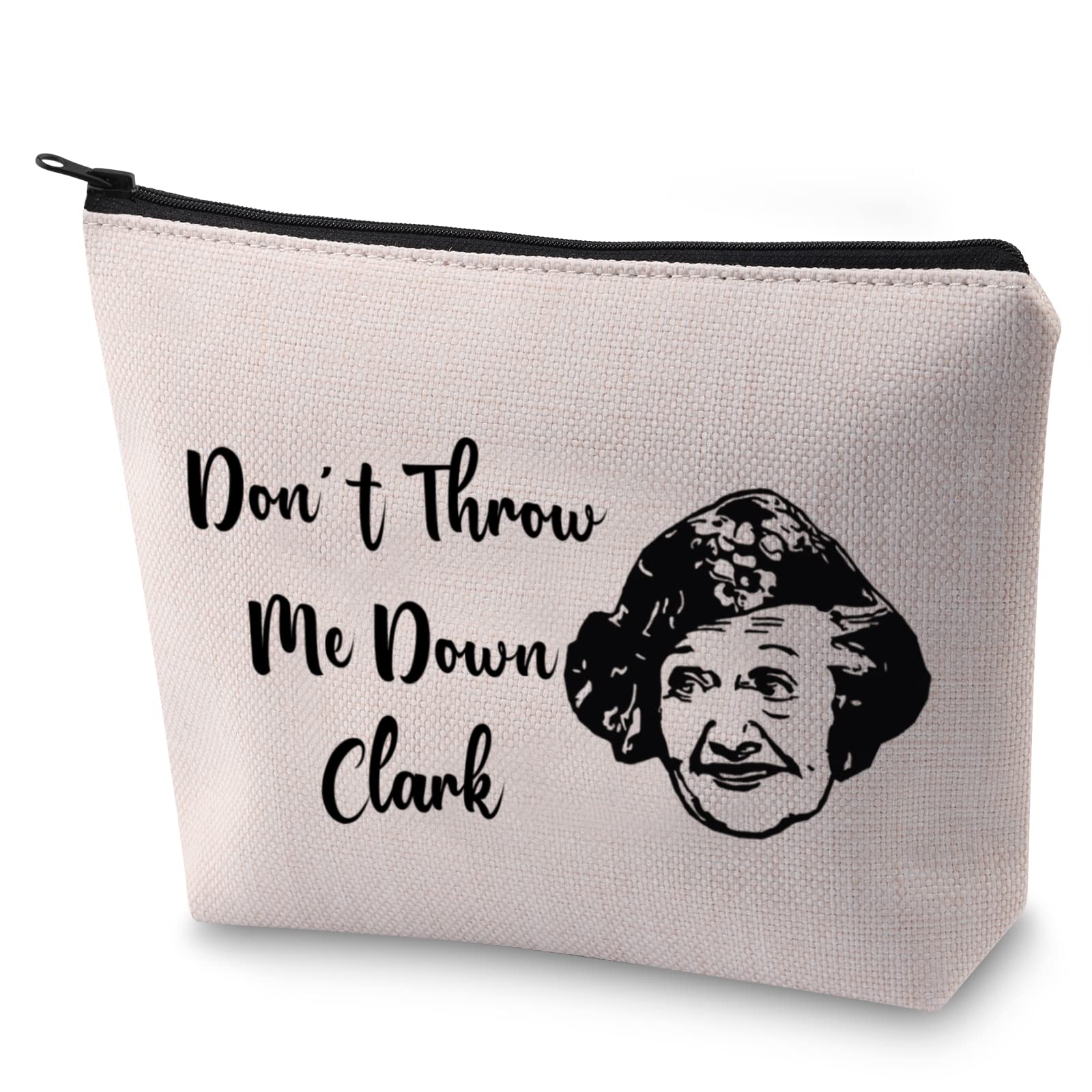 BLUPARK Christmas Vacation Themed Makeup Bag - Don't Throw Me Down Clark - Perfect Holiday Gift for National Lampoons Fans - Great for Travel, Cosmetics Storage & Aunt Gifts