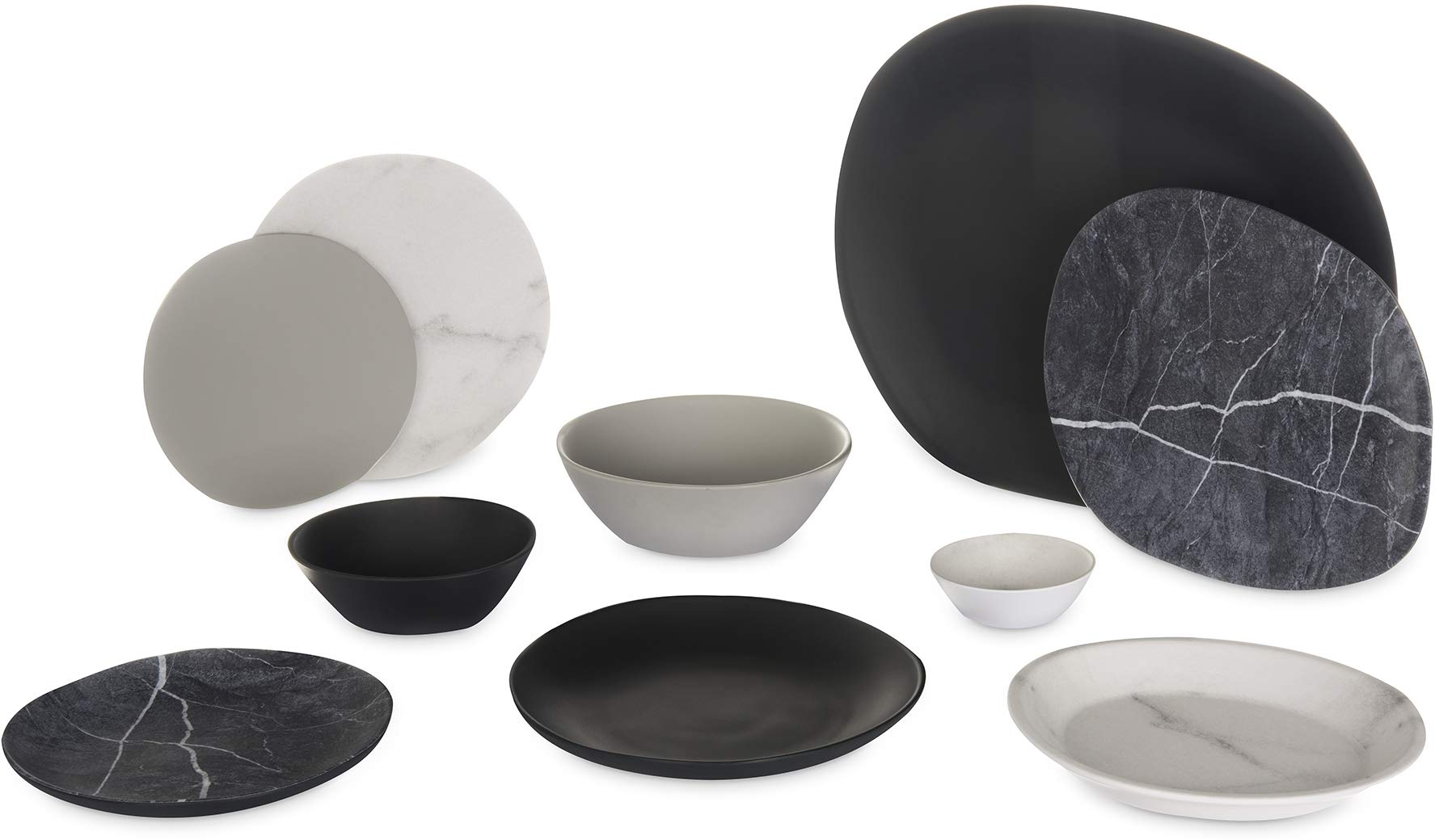 Carlisle FoodService 8 oz Reusable Melamine Soup Bowls - Marble Design, Durable Plastic for Home & Restaurant Use (Pack of 24) - Perfect for Soups, Salads, Cereals & Party Serving
