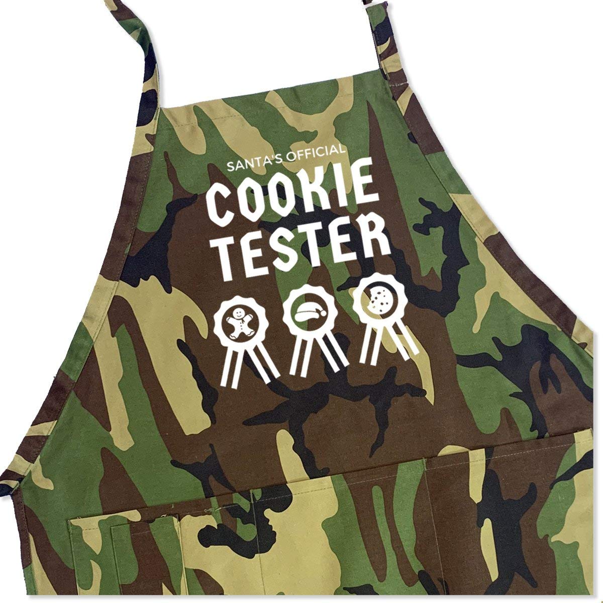 Santa's Official Cookie Tester Apron - Adjustable One Size Fits All with Long Waist Straps | Perfect for Holiday Baking, Christmas Parties & Festive Gift Giving