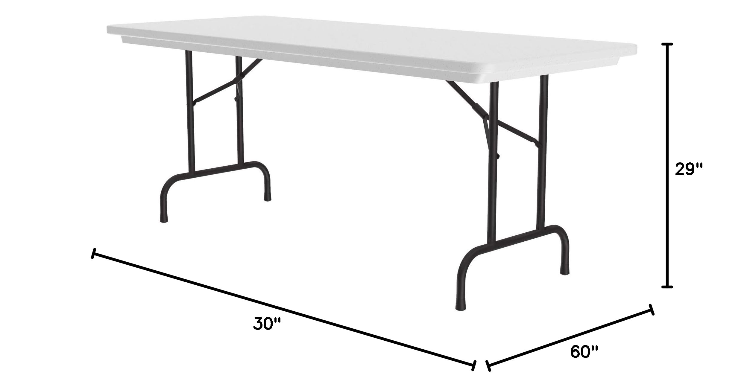 Correll Home Office Adjustable Tamper-Resistant Folding Table - Heavy Duty 60x30 Inches Rectangular Desk for Office, Classroom & Correctional Facility - Gray Granite Finish - Space Saving Foldable Design for Small Spaces & Multi-Purpose Use
