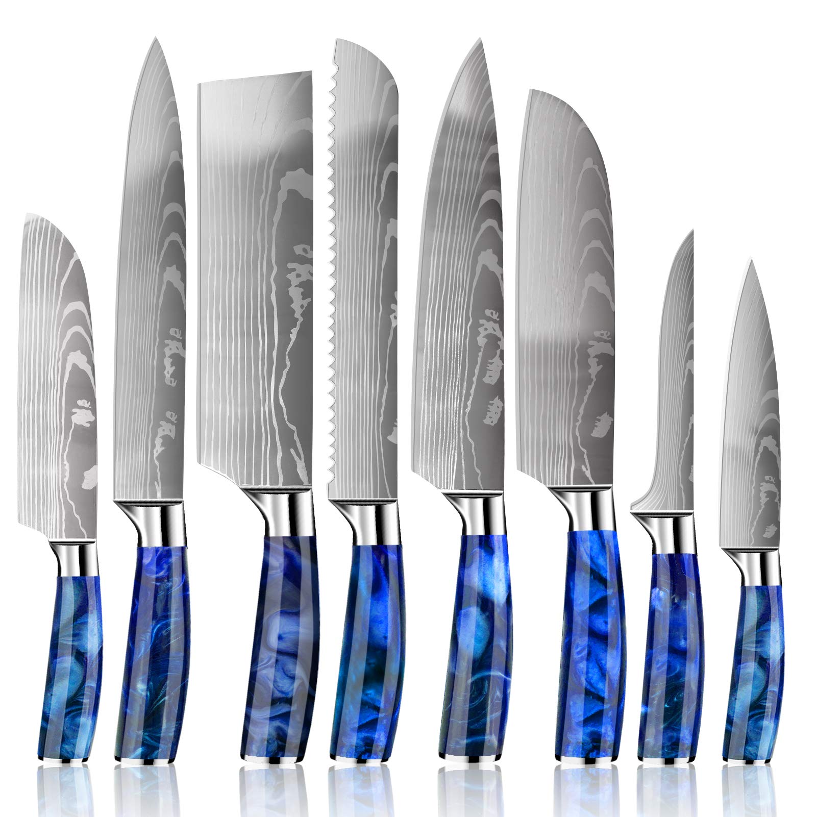 Premium Dfito 8-Piece Kitchen Knife Set - 3.5 to 8 Inch High Carbon Stainless Steel Chef Knives for Professional Cooking | Includes Gift Box | Perfect for Home Chefs & Culinary Enthusiasts