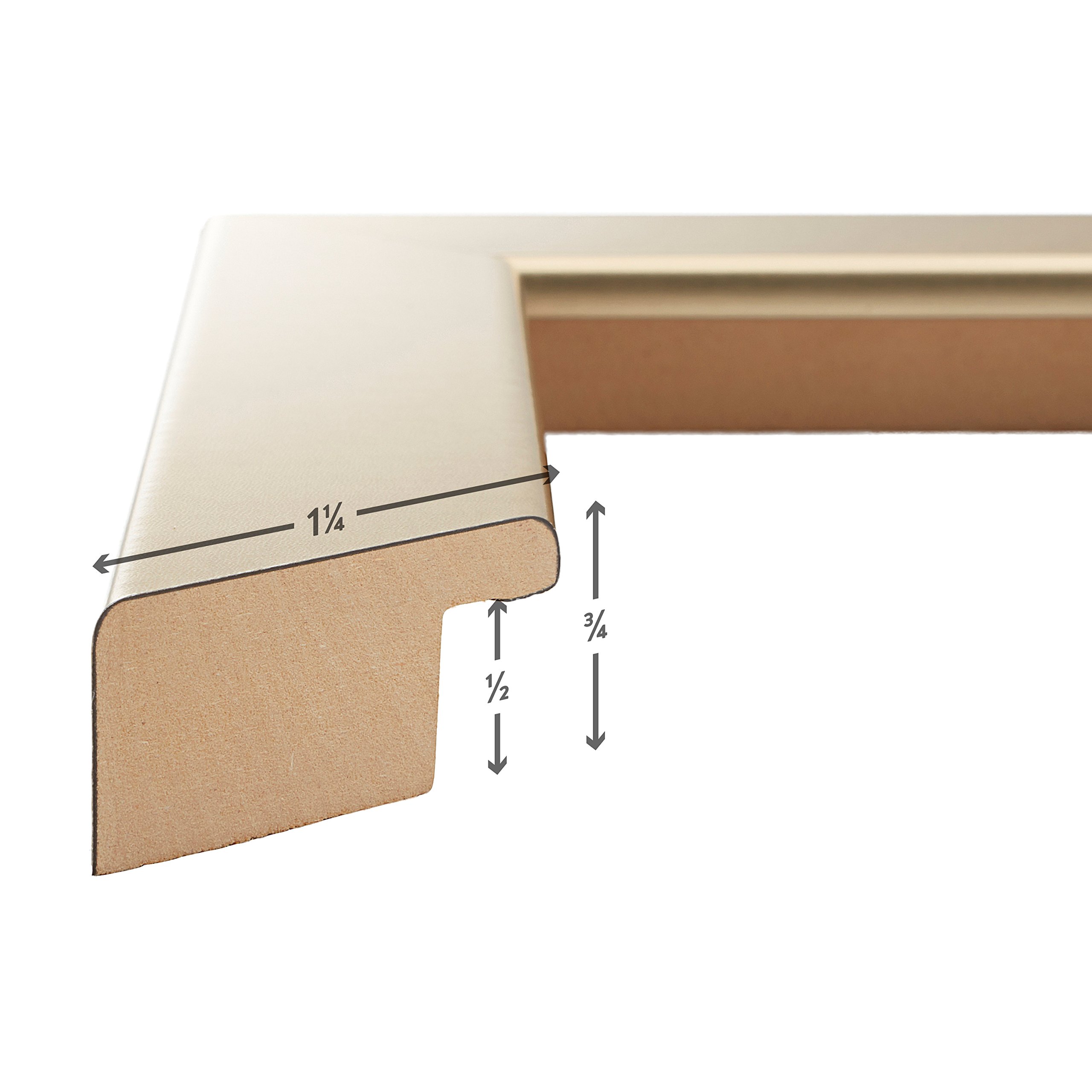 Craig Frames Bauhaus 125 - 4x10 Inch Brushed Gold Picture Frame for Wall Art & Photos