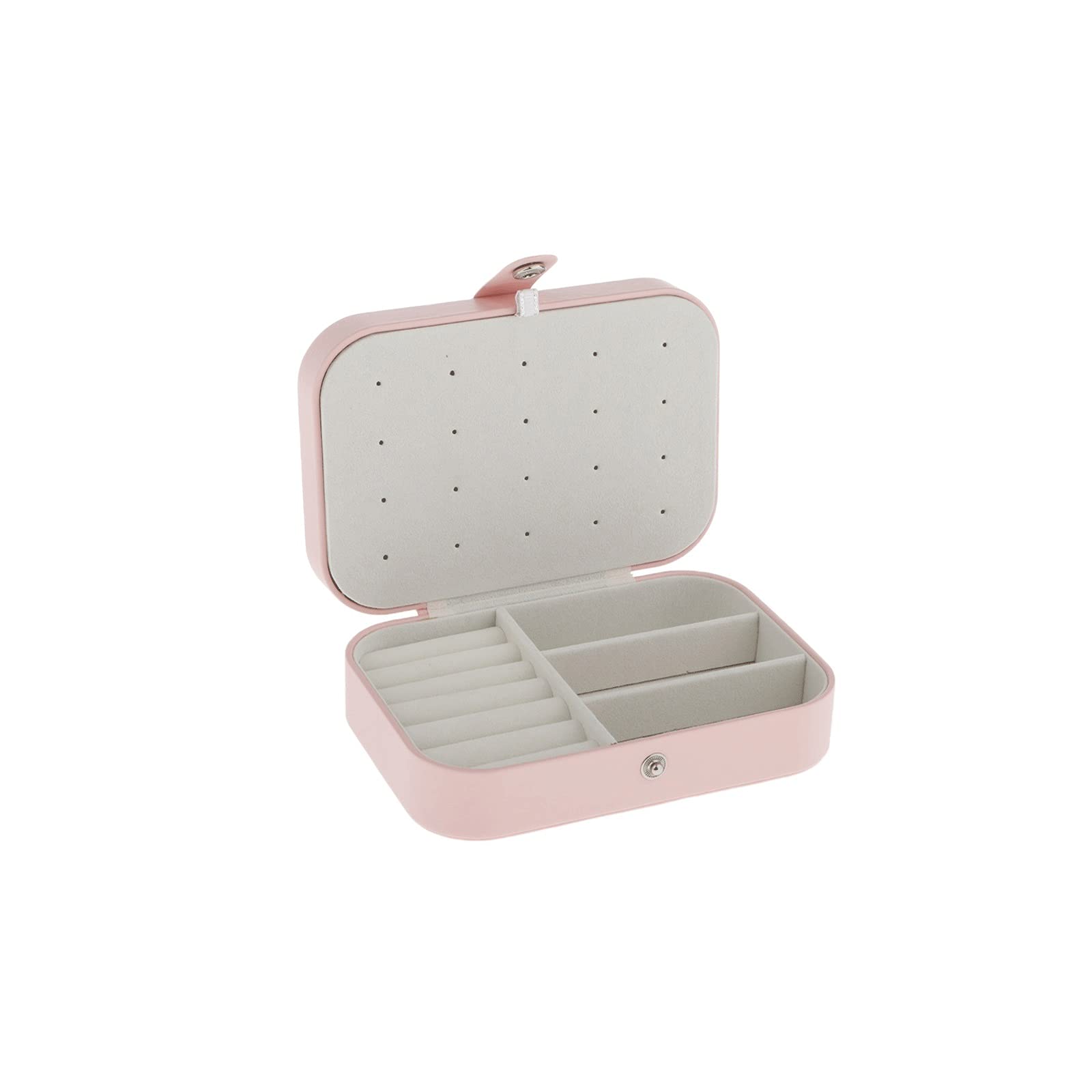 Elegant PU Leather Jewelry Box Organizer - Portable Travel Jewelry Display Case for Rings, Necklaces, Earrings & Bracelets Storage (White/Pink) | Perfect for Home, Travel & Gift Giving