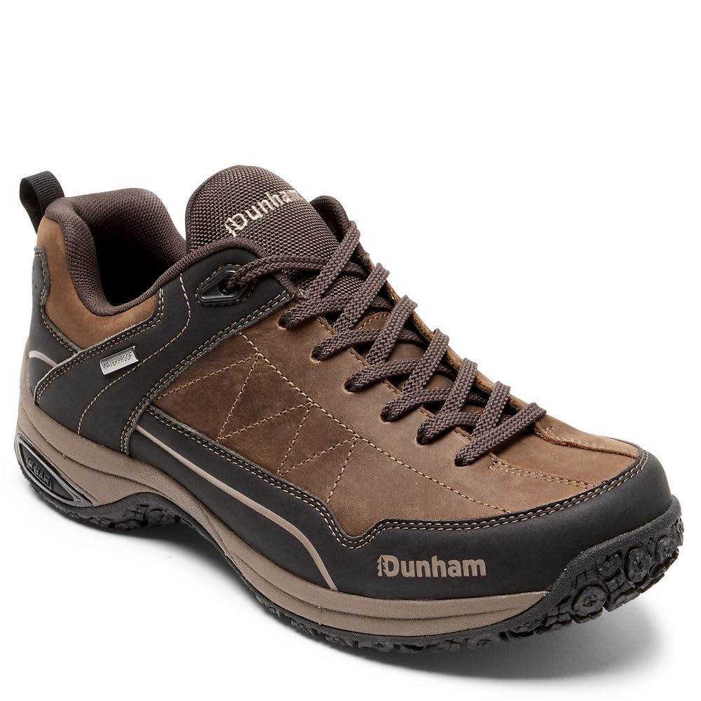 Dunham Men's Cloud Plus Waterproof Lace-Up Hiking Boots - Brown & Black for Outdoor Trekking and Adventure