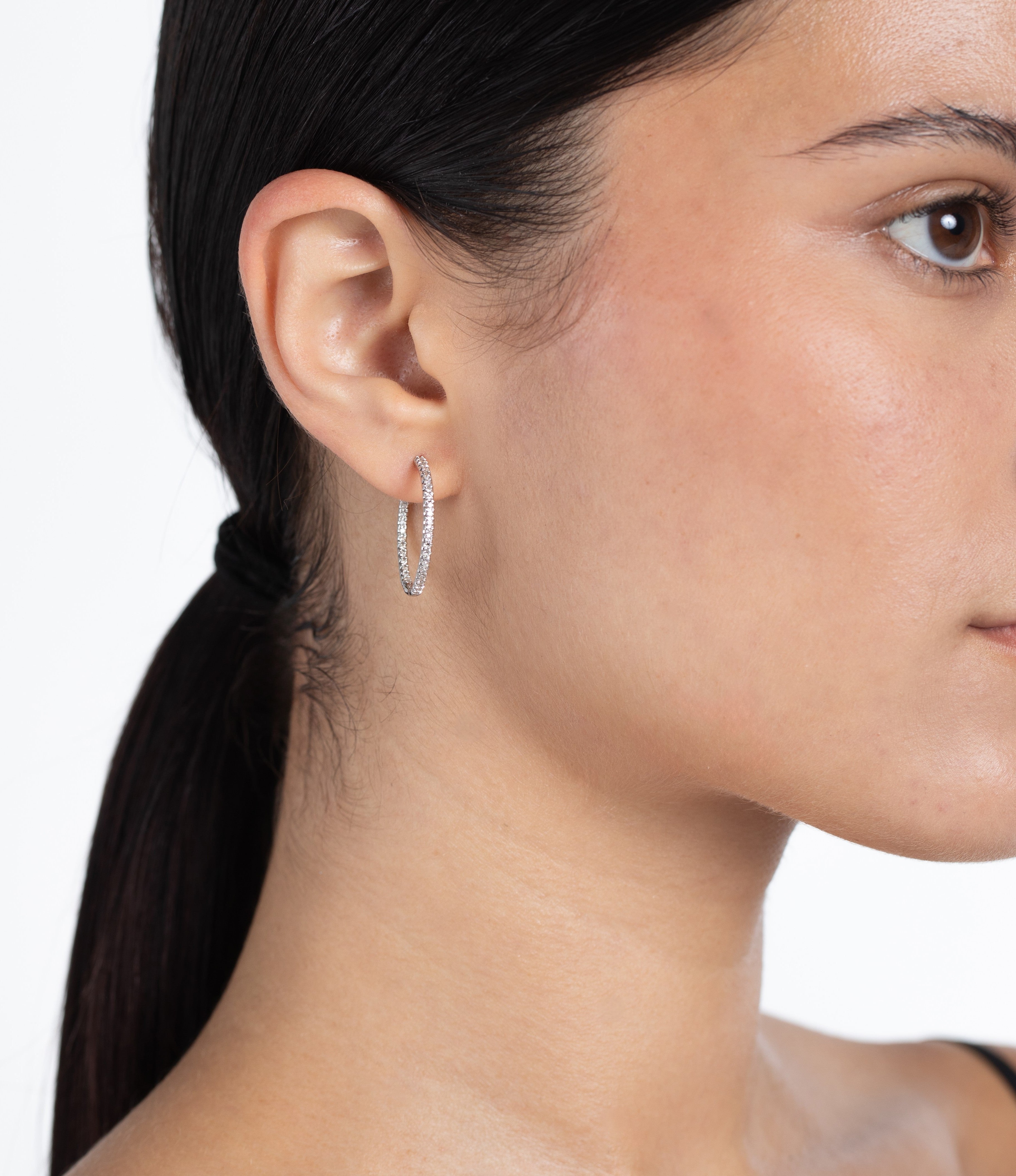 Sparkling .50 Carat Diamond Stud Earrings for Women - Elegant Inside Out Design - Perfect for Weddings, Parties & Everyday Wear