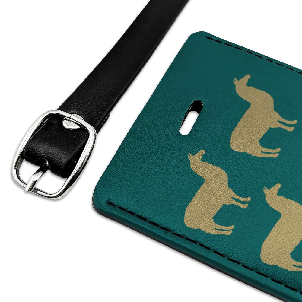 Funny Llama Chameleon Leather Luggage Tag - Rectangle Carry-On ID Tag for Suitcases, Backpacks & Travel Bags - Perfect for Vacation, Business Trips & Air Travel