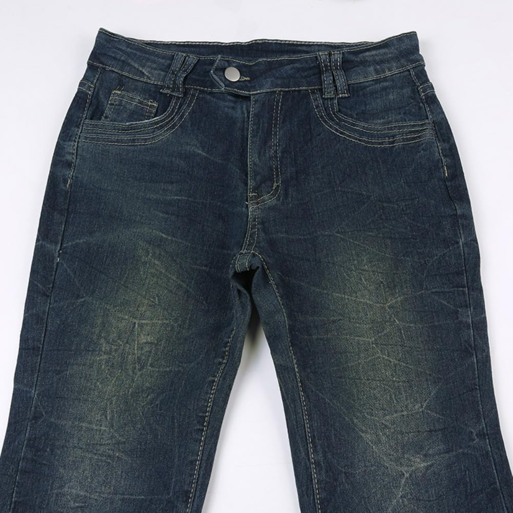 Vintage High Waisted Bell Bottom Jeans for Women - Y2K Grunge Flared Pants 70s Retro Style | Perfect for Music Festivals, Casual Outings & Boho Fashion