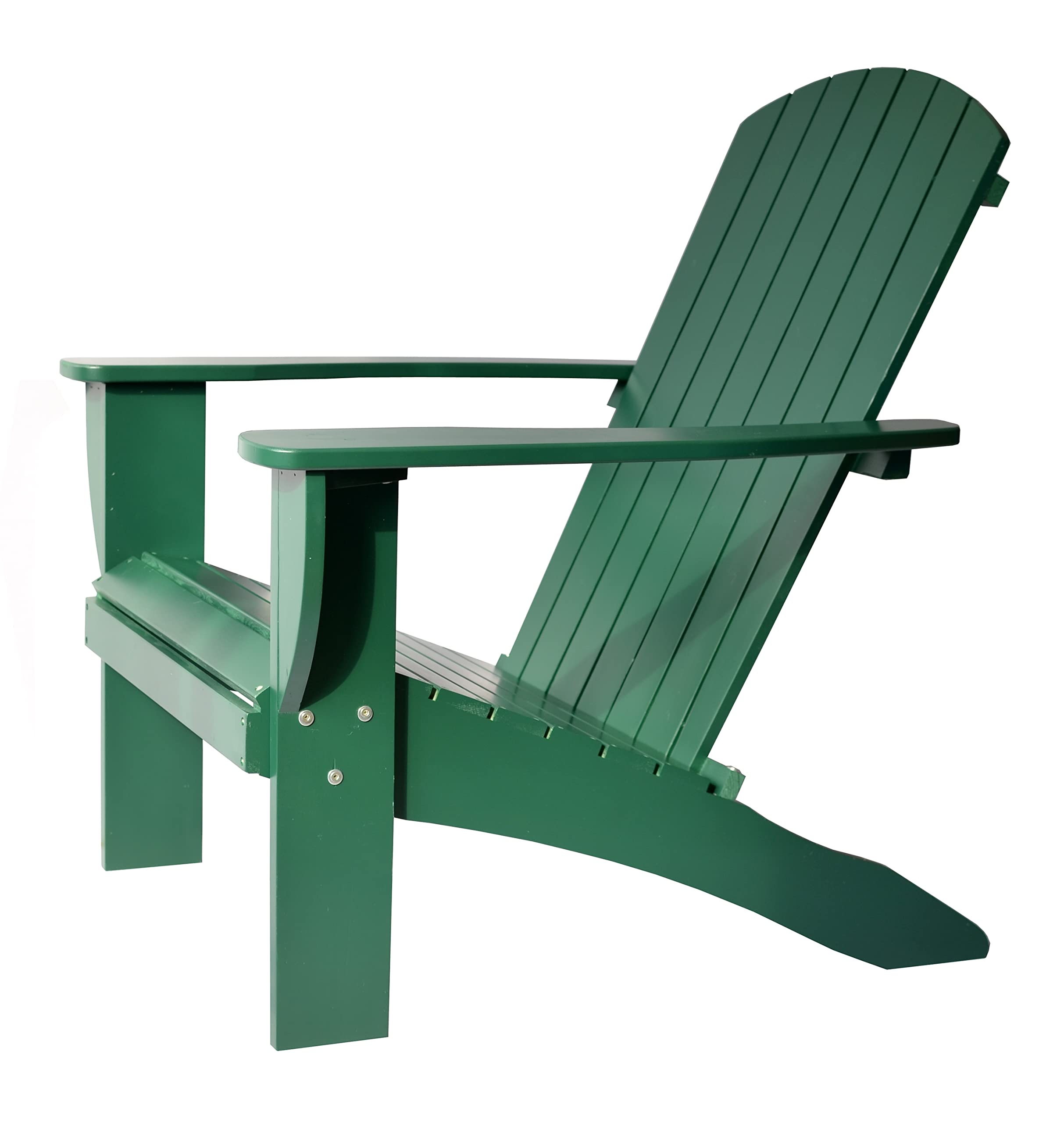 Premium Solid Cedar Adirondack Chair with Built-in Bottle Opener & Matching Folding Table Set - Durable Outdoor Furniture for Patio, Garden, Poolside & Backyard Relaxation - Forest Green