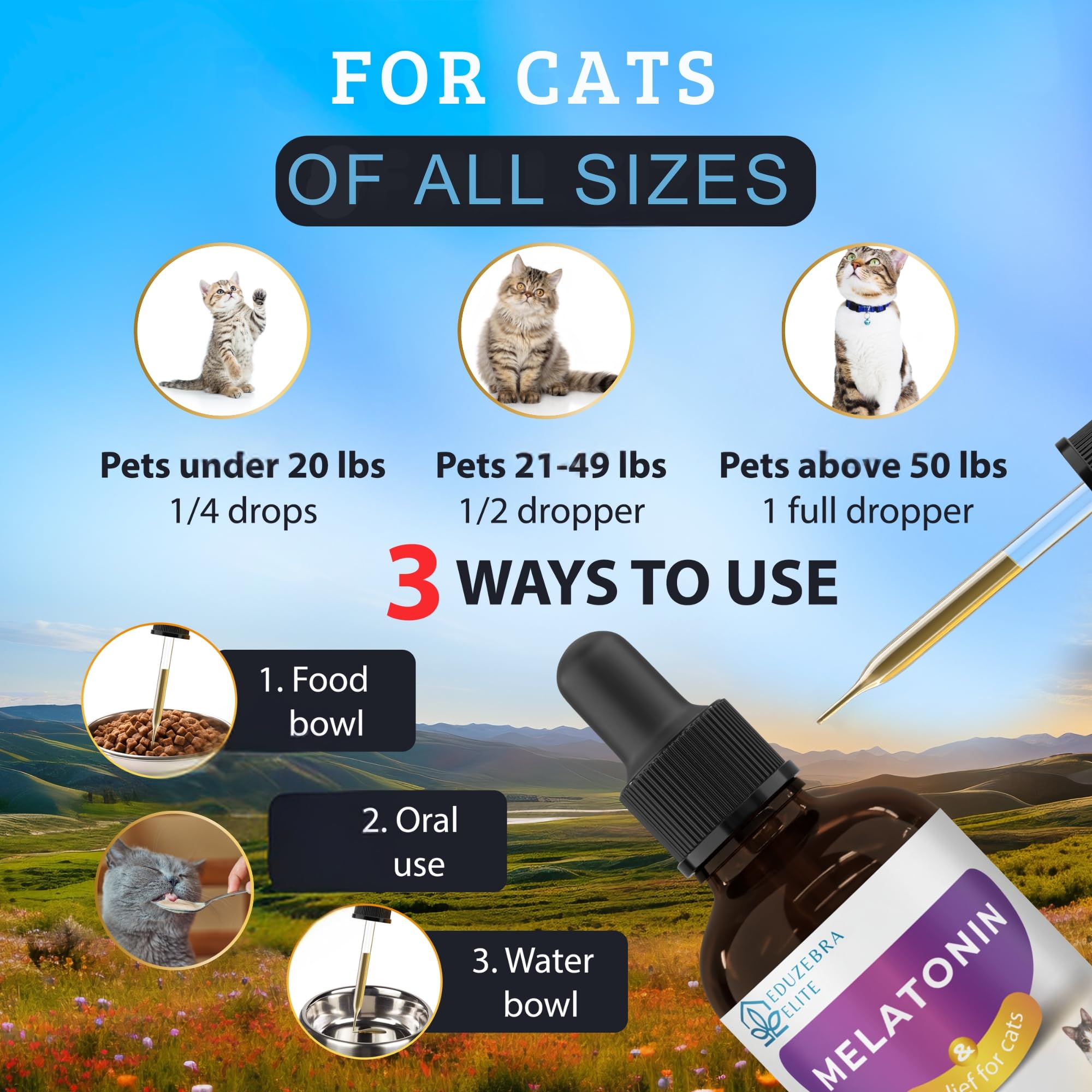 Natural Melatonin for Cats - Calming Cat Treats for Anxiety Relief & Sleep Aid | Supports Restful Sleep During Grooming, Travel & Vet Visits