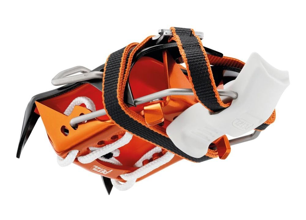 PETZL Irvis Hybrid Crampons - Lightweight Ice & Snow Traction Cleats for Mountaineering & Alpine Climbing - One Size Fits Most - Orange - Perfect for Glacier Travel & Winter Hiking