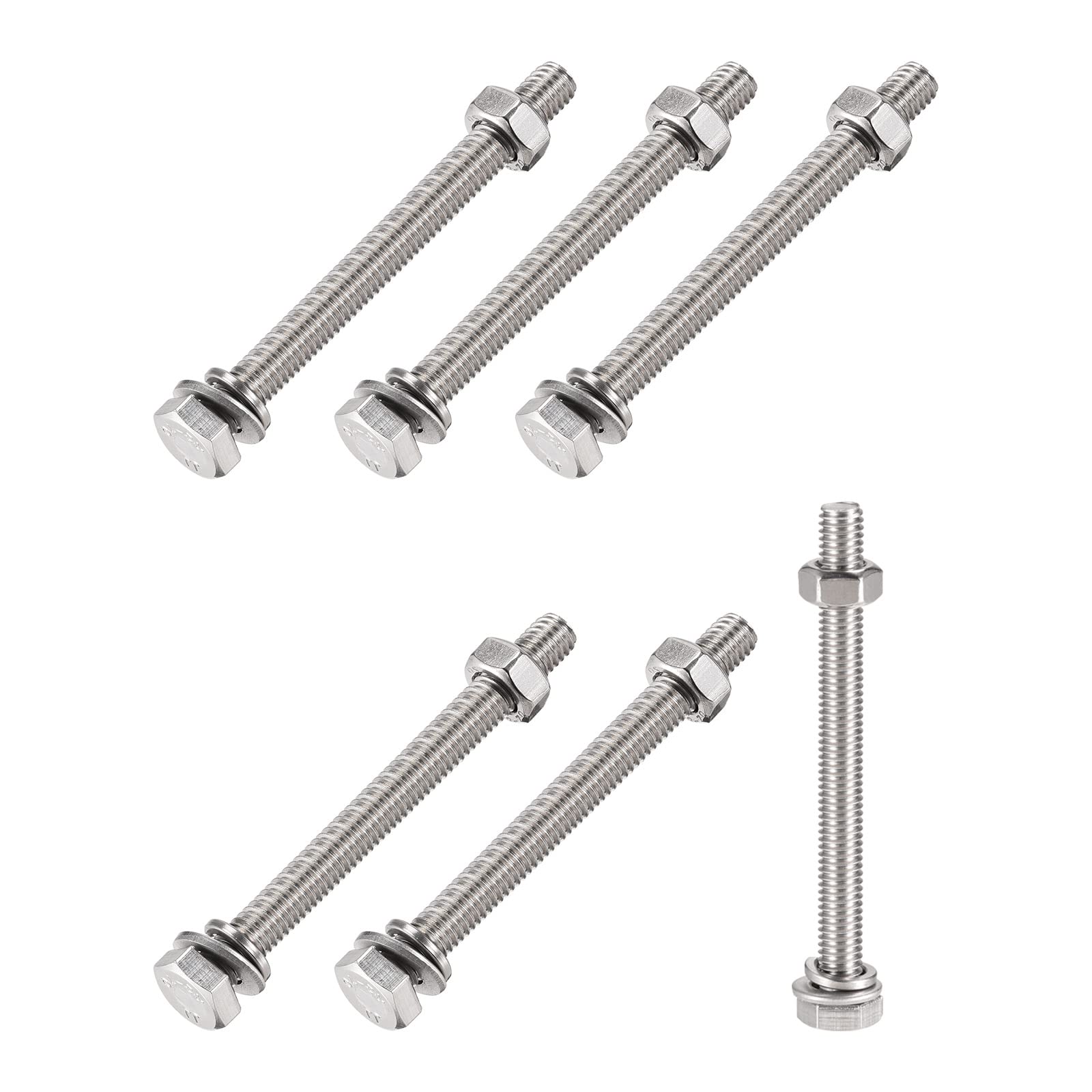 METALLIXITY M6x75mm Hex Screws Bolts Kit - 304 Stainless Steel for Home Appliance Repair