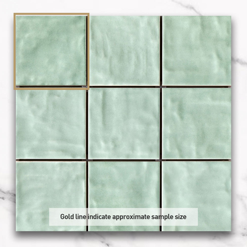 Premium Marrakesh Mint 12x12 Inch Zellige Matte Square Ceramic Tile - Perfect for Kitchen Backsplash, Bathroom Walls & Moroccan-Inspired Home Decor