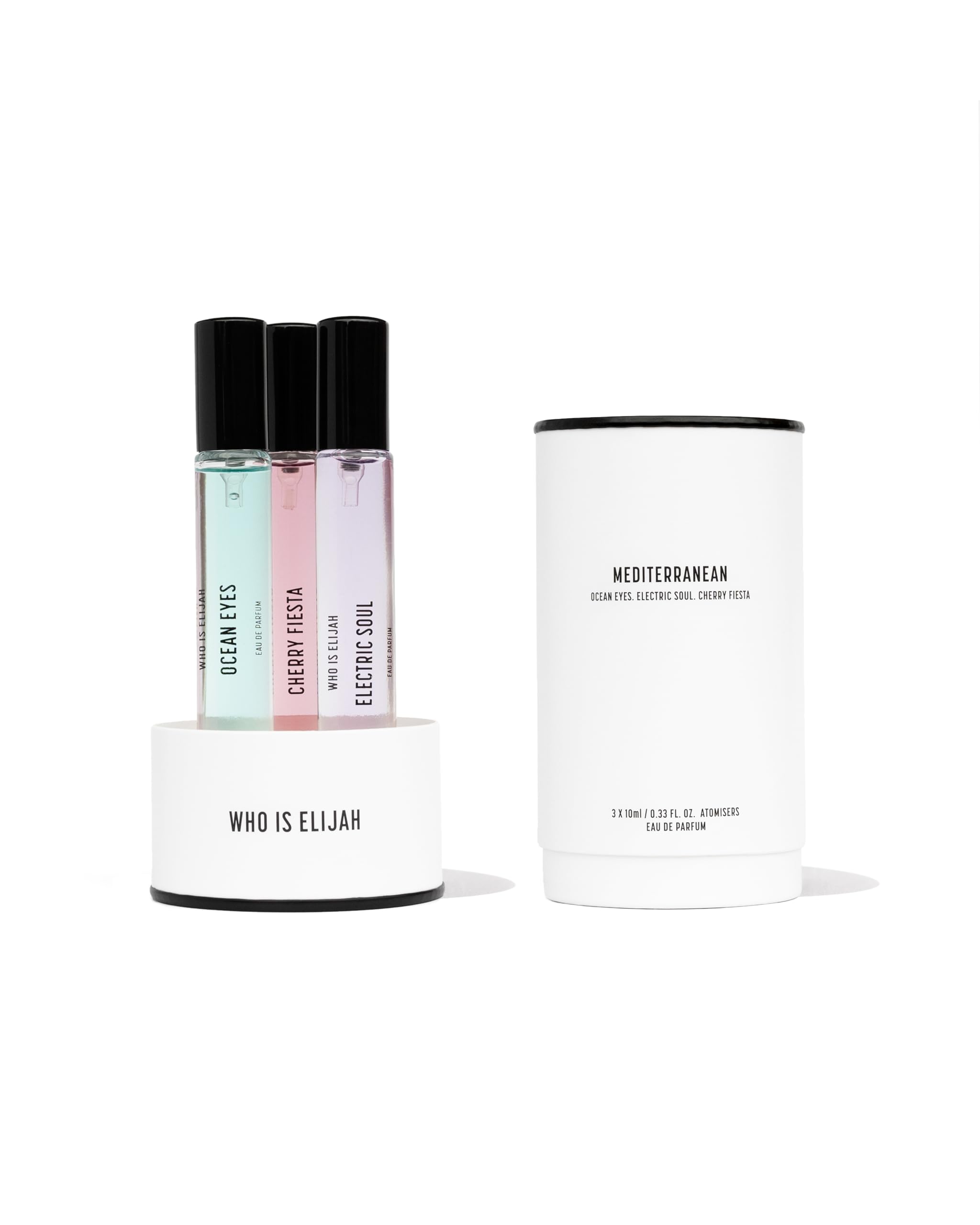 Mediterranean Collection Trio Perfume Set - Unisex Eau de Parfum Travel Spray for Men & Women (Cherry Fiesta, Electric Soul, Ocean Eyes) - 3 x 0.3 Fl Oz Cologne Gift Set - Perfect for Travel, Daily Wear & Special Occasions
