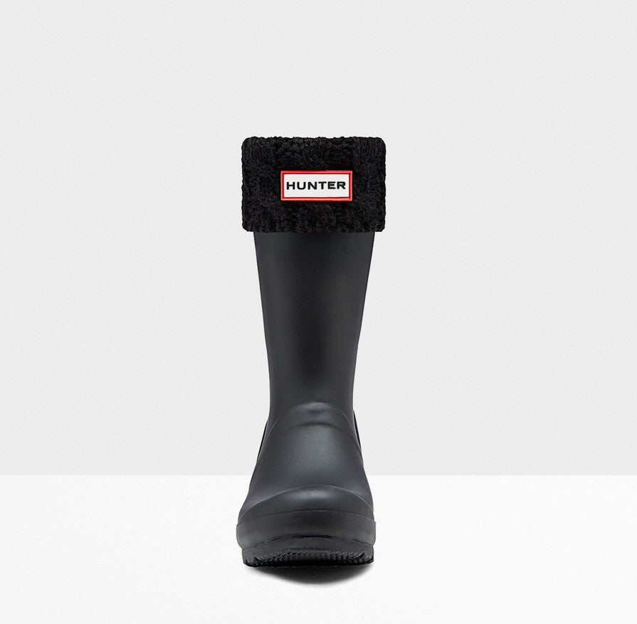 Hunter Kids Black Fleece Boot Socks - Warm Winter Socks for Boys & Girls - Perfect for Snow Boots, Hiking & Outdoor Activities