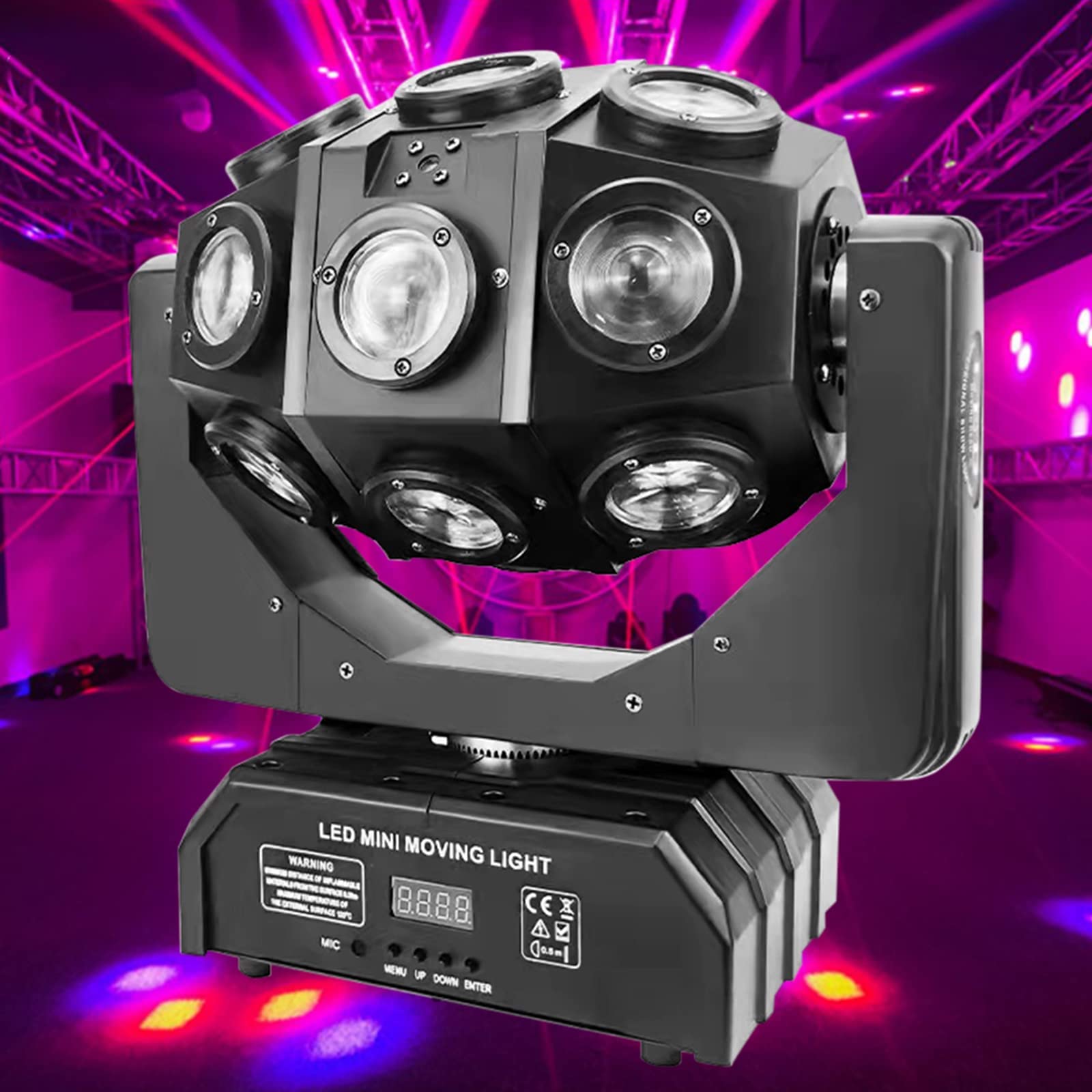 Professional 18-LED RGBW DMX512 DJ Stage Lighting - Sound Activated Rotating Beam & Uplighting for Events, Weddings, KTV, Disco Parties | Perfect for Clubs, Festivals & Nightlife Entertainment