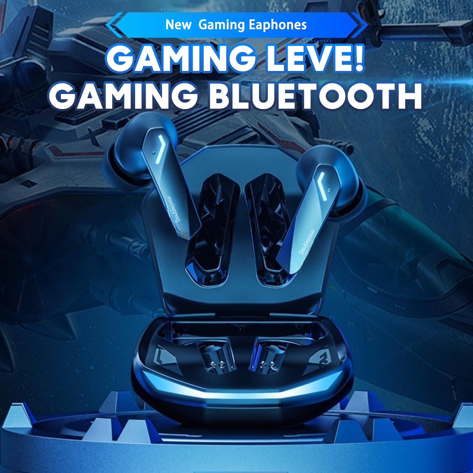 GM2 Pro Wireless Earbuds - Bluetooth 5.3 Low Latency Gaming Headphones with Noise Cancelling Mic, IPX5 Waterproof, 30H Playtime Charging Case - Perfect for Gaming, Workouts & Commuting (Black)