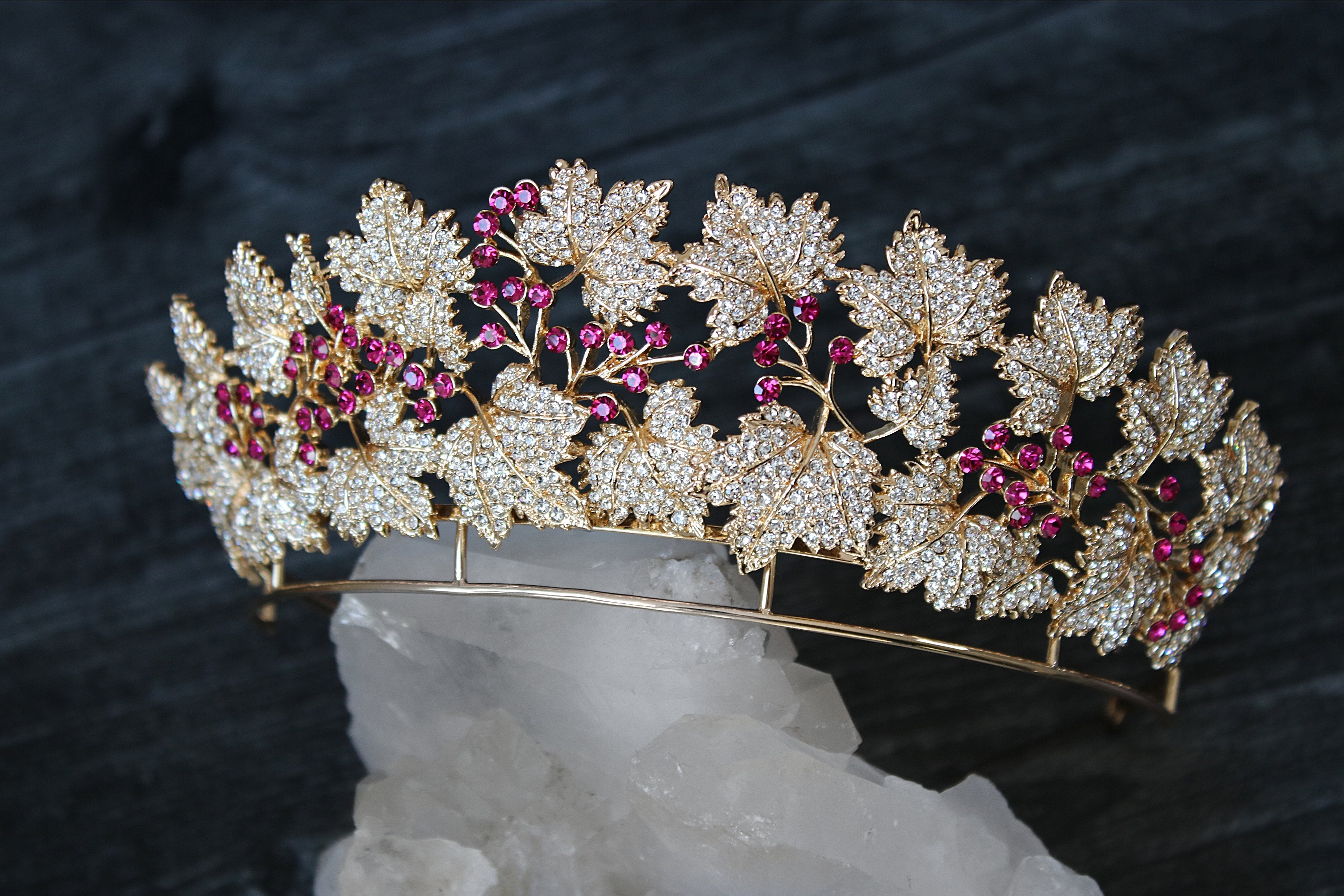 PRINCESS MARY Danish Ruby Bridal Tiara - Elegant Wedding Crown for Brides, Royal-Inspired Headpiece for Weddings, Prom & Special Occasions