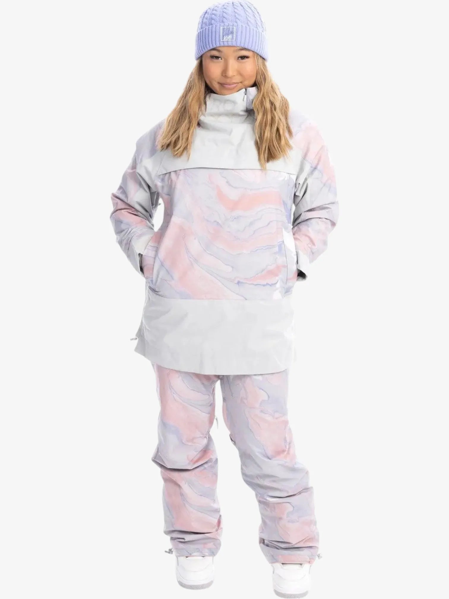 Roxy Chloe Kim Lila Pastel Anorak Snow Jacket - Waterproof Winter Coat for Women - Perfect for Skiing, Snowboarding & Outdoor Adventures