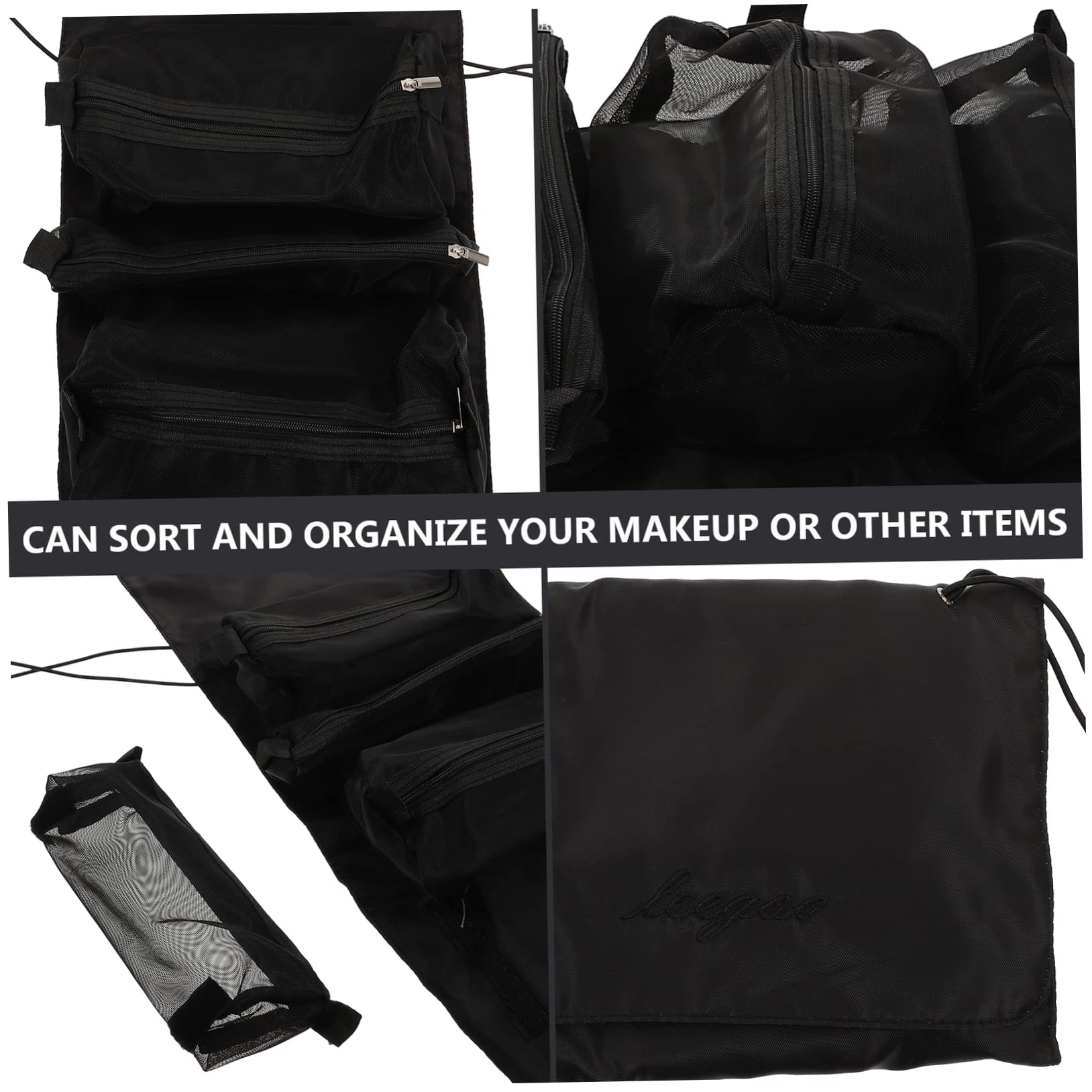 TENDYCOCO 1pc Roll Makeup Storage Bag - Detachable Cosmetic Organizer Pouch for Women | Travel Jewelry & Makeup Case | Portable Nylon Cosmetic Bag for On-the-Go, Gym, Vacation & Daily Use